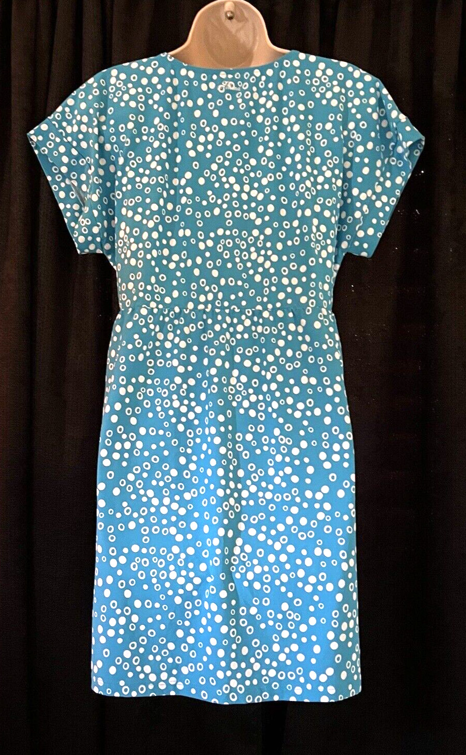 Athena Turquoise and White Bubbles Circles Polka Dots Swimsuit Cover Up M NWT