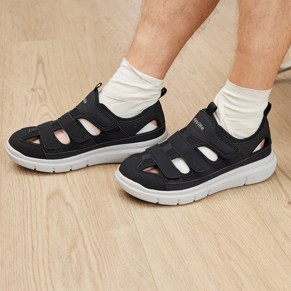 FitVille Diabetic Sandals for Men Casual Comfort Outdoor Sport Adjustable Shoes