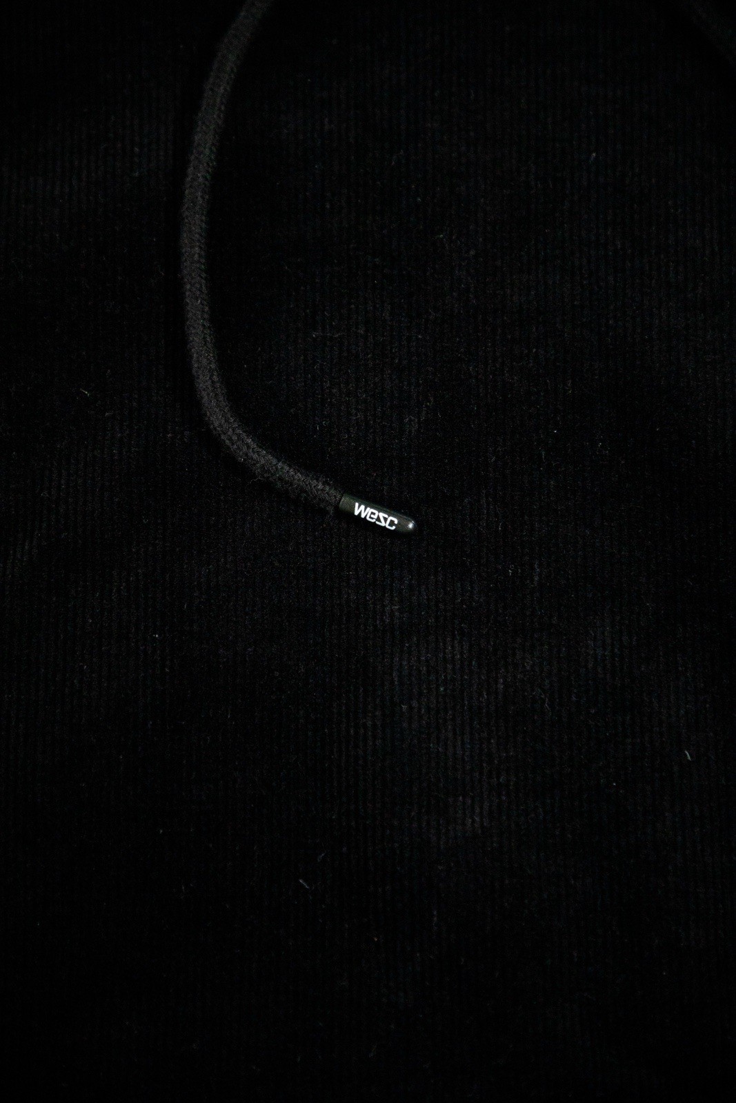 WESC Corduroy Hooded Sweater Black Size Medium