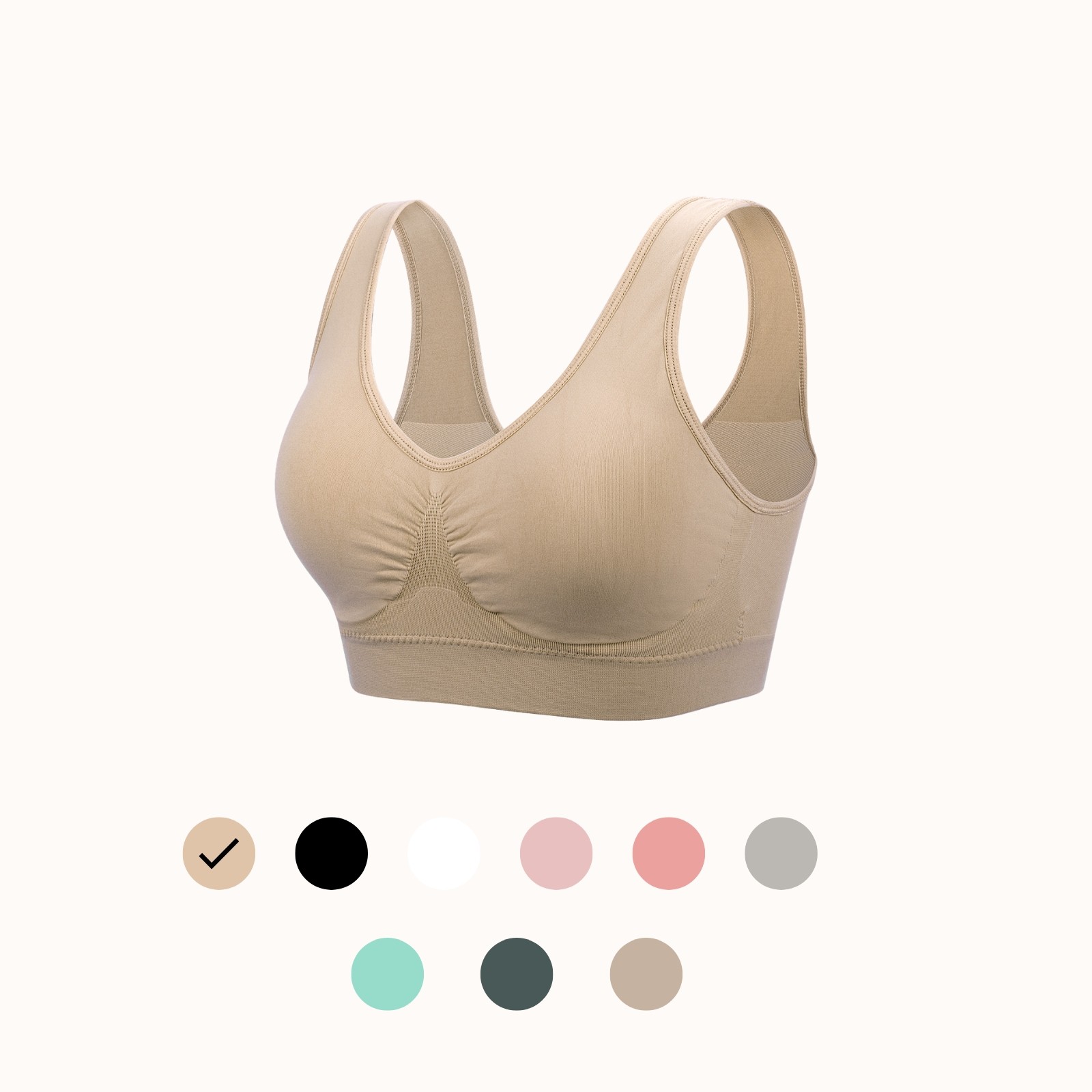 Coobie Women’s Seamless Bra Wide Straps, Wire-Free Everyday Bralette