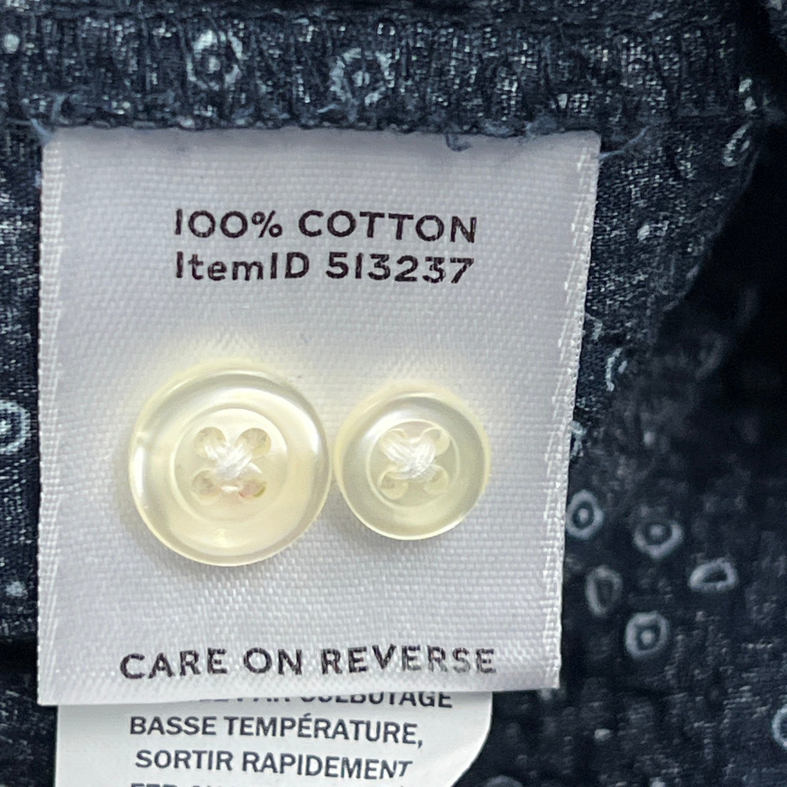 NEW LL Bean Signature Top Women’s Large Navy Dot Long Sleeve Woven Button Up