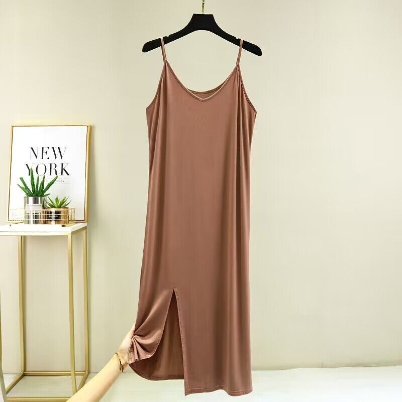 Women Modal Cotton Sleeveless Nightgown Sling Sleep Dress Casual Sleepwear