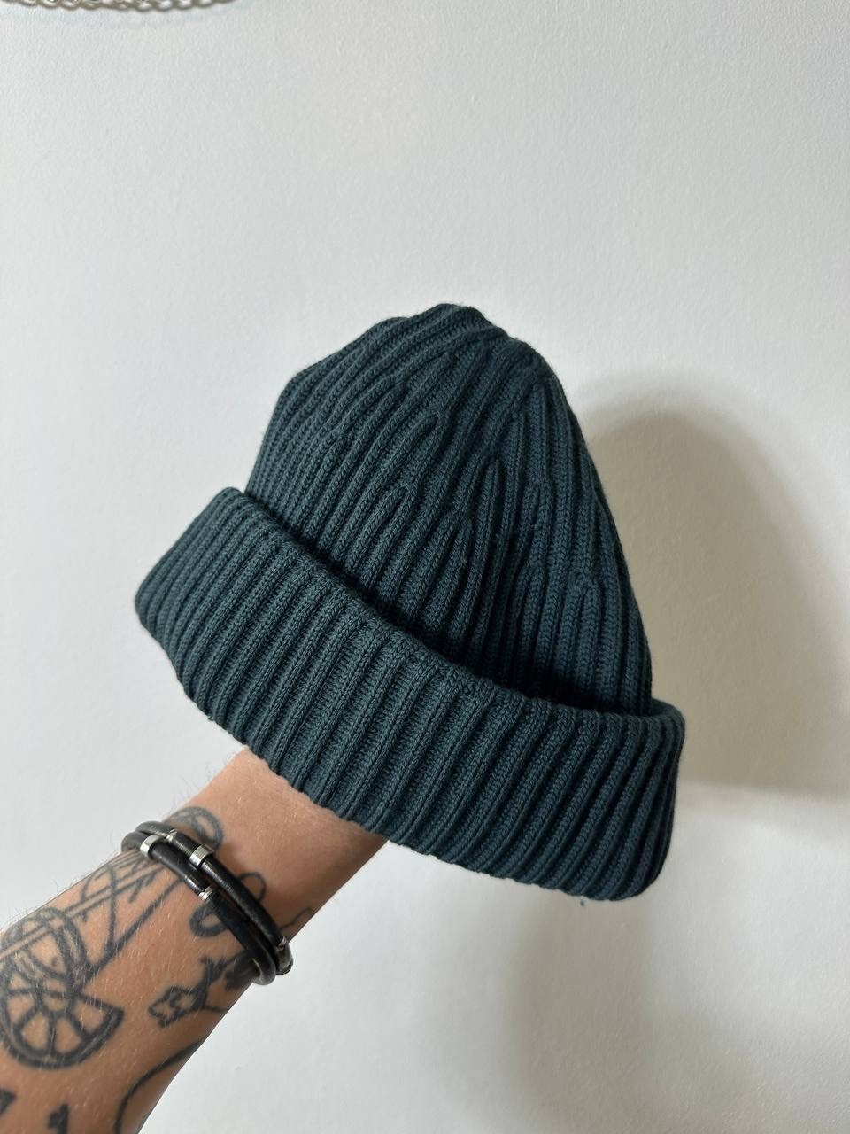 STONE ISLAND GREEN HAT RARE KNIT RIBBED