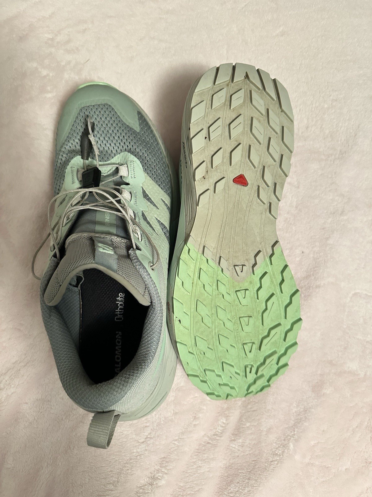 Salomon Mint Green Sense Ride 5 Ortholite Impressions Size 8.5