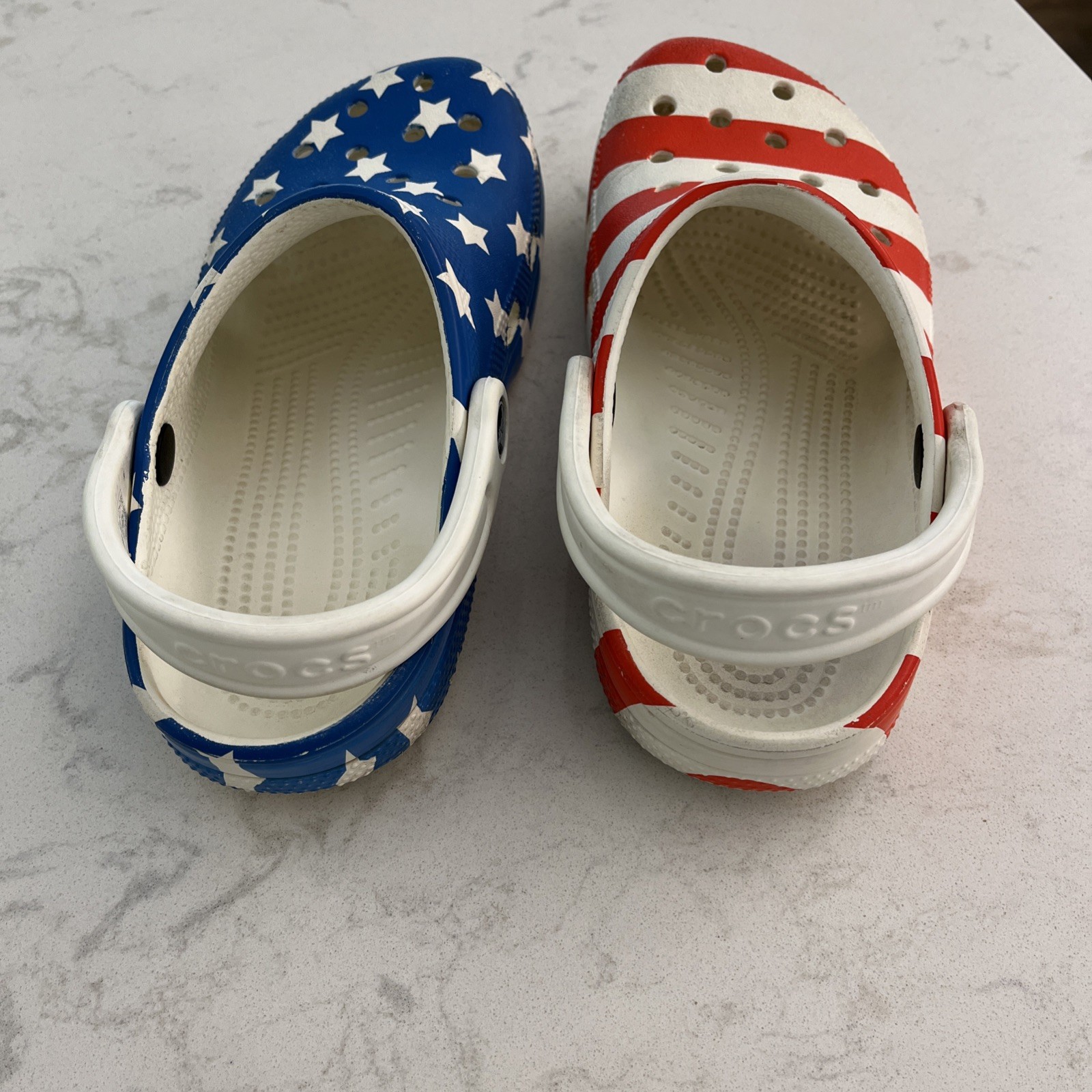 CROCS Unisex Patriotic Stars & Stripes Shoes Rubber Size W6 M4