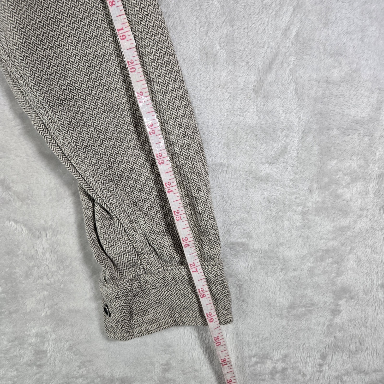 3sixteen Cotton Flannel Mens Size Medium Button Up Herringbone Pattern Read Des!