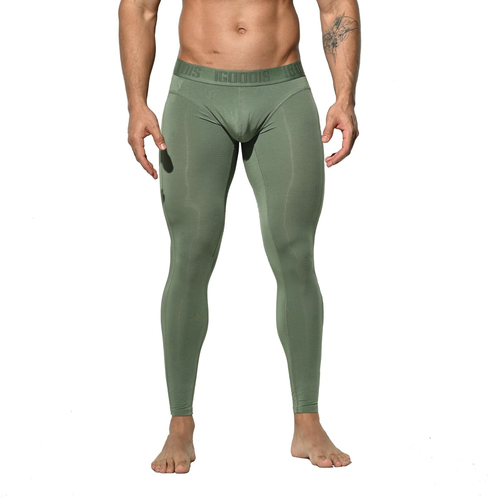Mens Solid Modal Big U-Pouch Thermal Underwear Guys Long Johns Warm Bottoms 1113