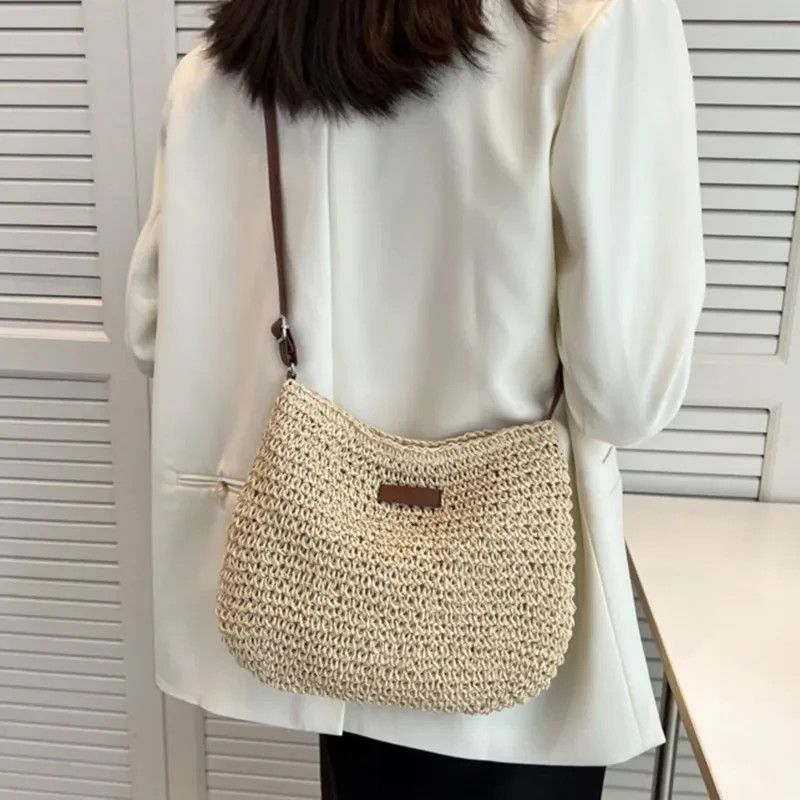 Ladies Fashion Summer Straw Crossbody Bag Women Beach Holiday