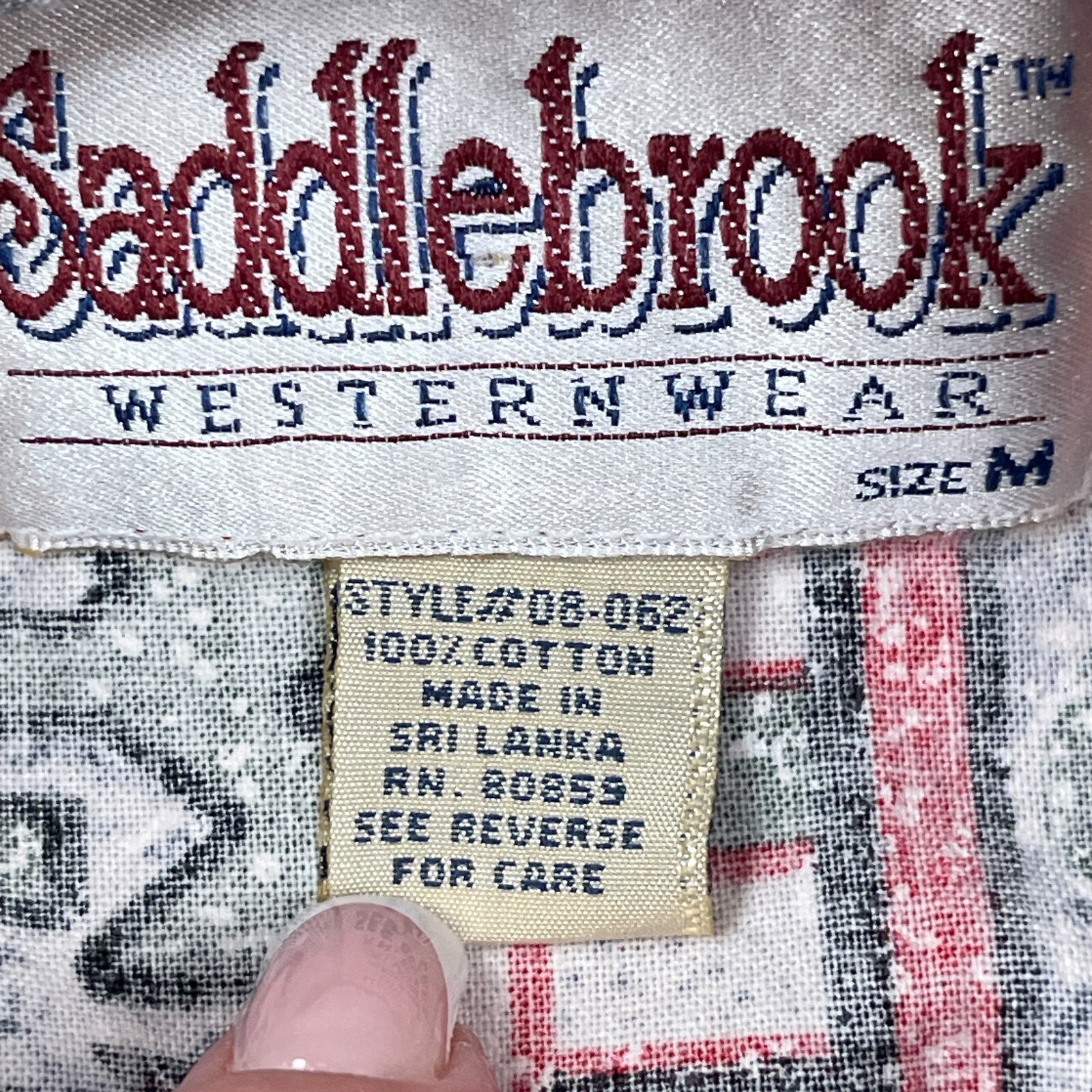 Vintage Saddlebrook Western Shirt Men Medium Red Button Up Cowboy Southwestern