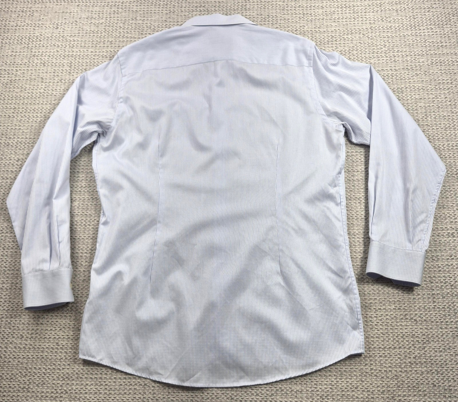 Eton Dress Button Up Shirt Mens 16.5 42 Blue Check Contemporary Long Sleeve