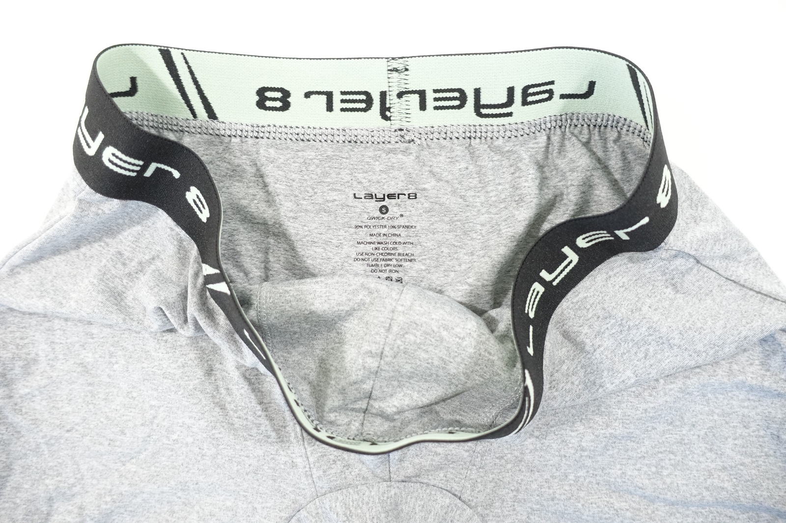 LAYER 8 GRAY MINT GREEN SMALL QWICK-DRY PERFORMANCE BOXER BRIEFS UNDERWEAR MENS