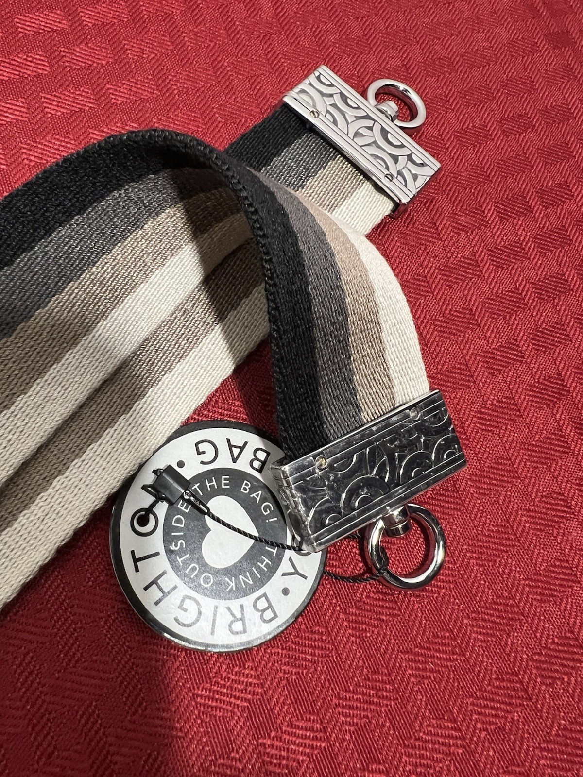 BRIGHTON “YOUR BAG’S BFF*RAINBOW STRAP*BLACK & NEUTRAL MIX*TIGHTLY WOVEN*NWT