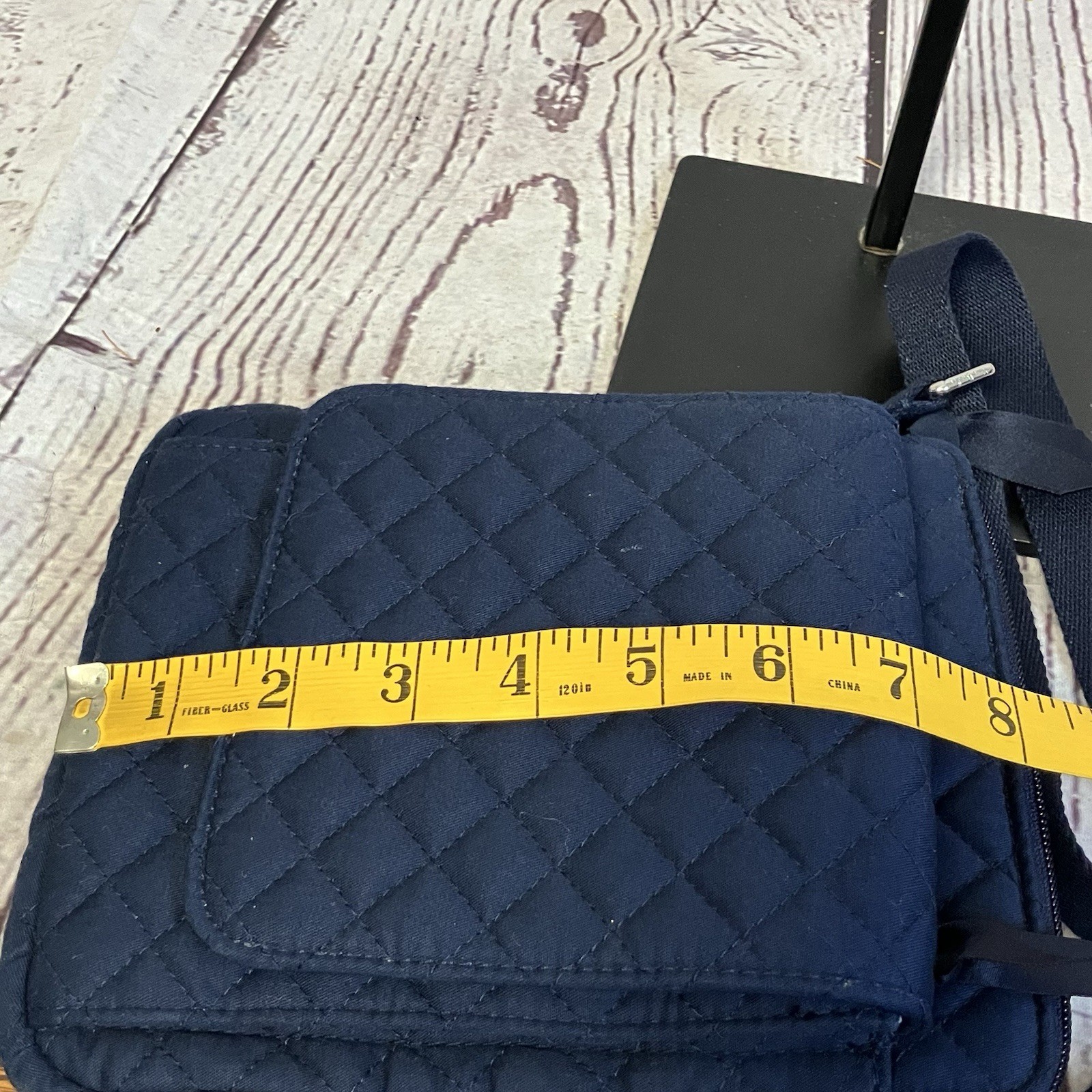 Vera Bradley Solid Diamond Stitched AIO Crossbody Performance Twill Navy Blue