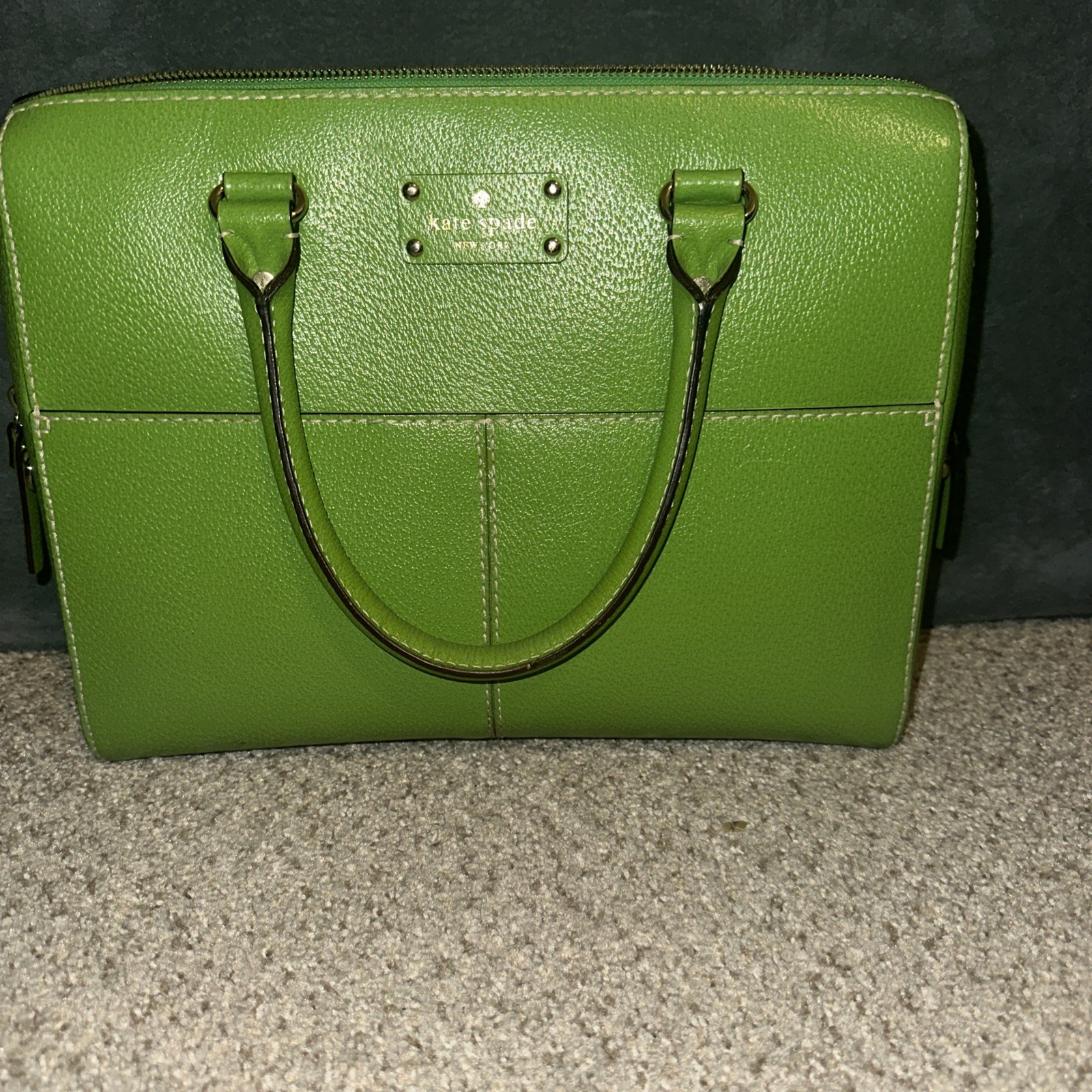 Kate Spade New York Dome Leather Satchel Handbag, Gold Accents. See Pictures