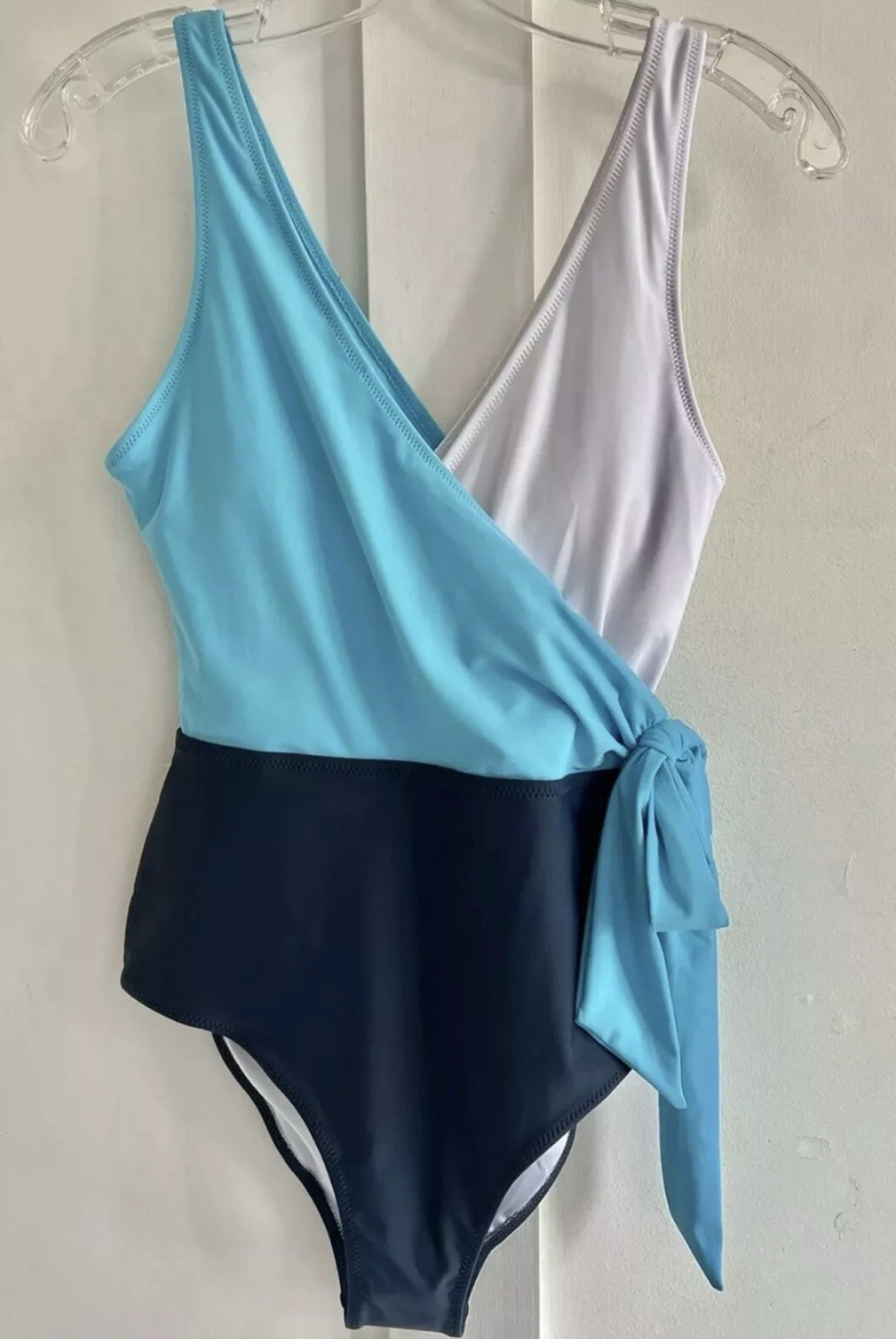 CUPSHE Womens Swimsuit One Piece Bathing Suit Wrap color block small NEW