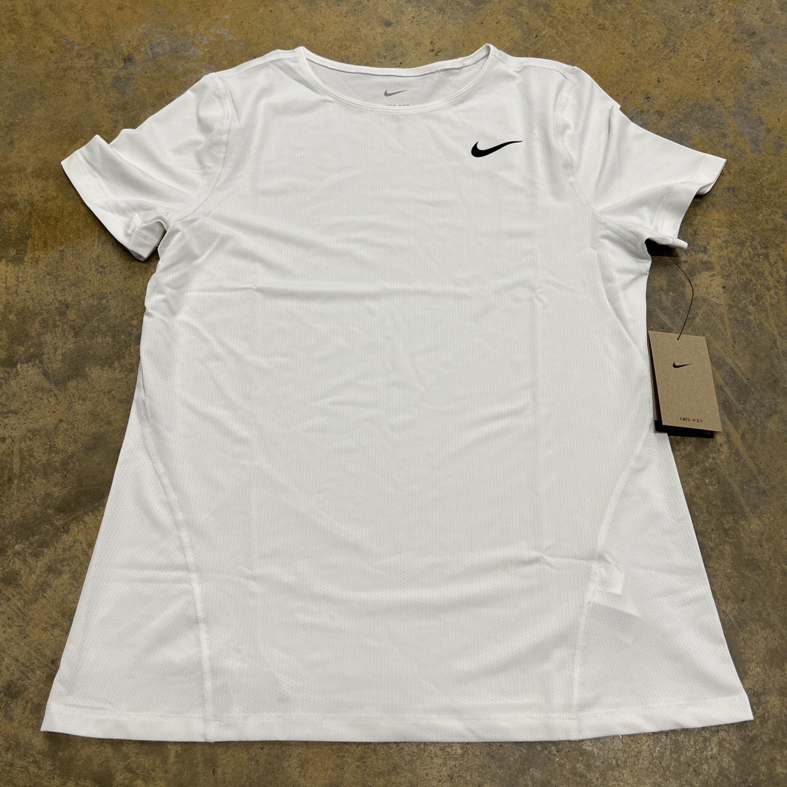 Nike Womens Pro Allover Mesh Short Sleeve Top 2.0 White DH4905-100 Sz Small NWT