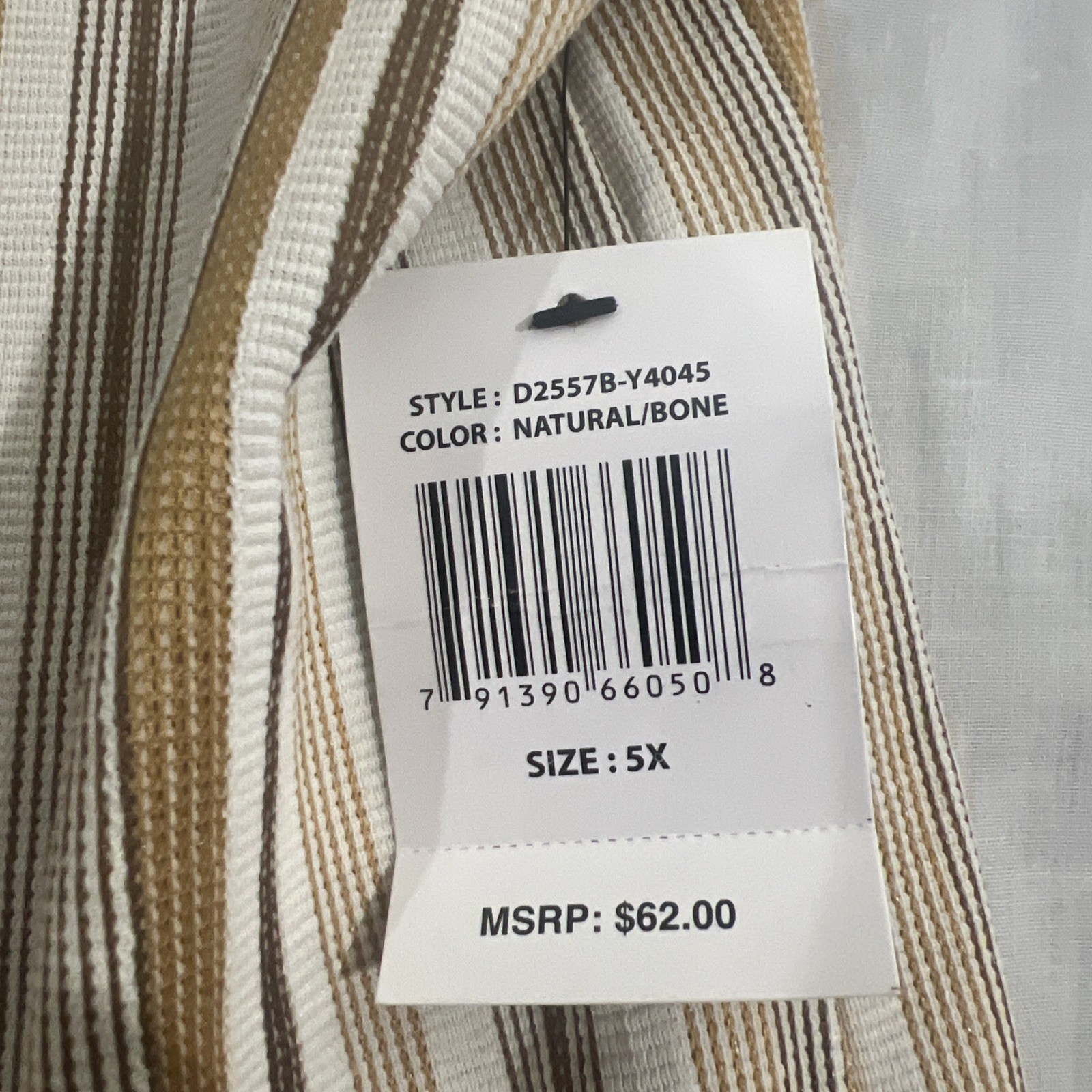 Dr Social Club Men’s 5X Casual Button Up Shirt Brown Striped Poly/spandex Blend