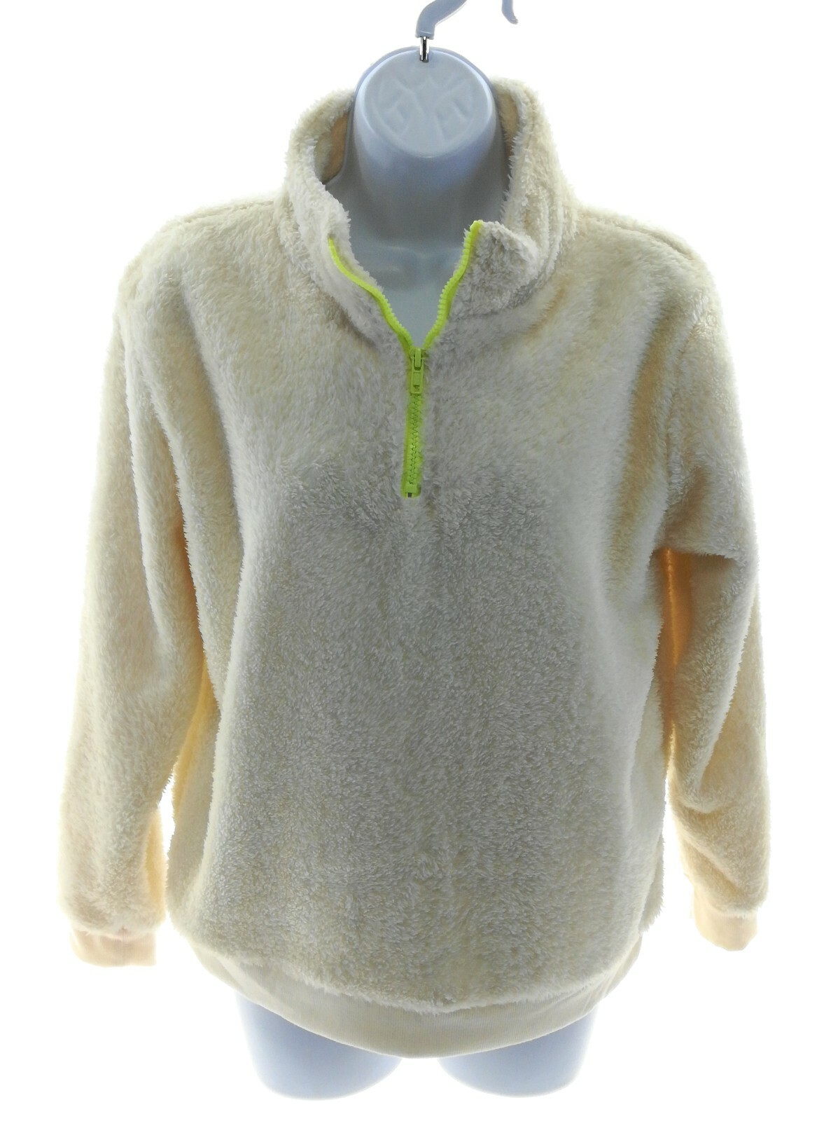 Moral Fiber Juniors Ivory Faux Fur Pullover Top Size Medium