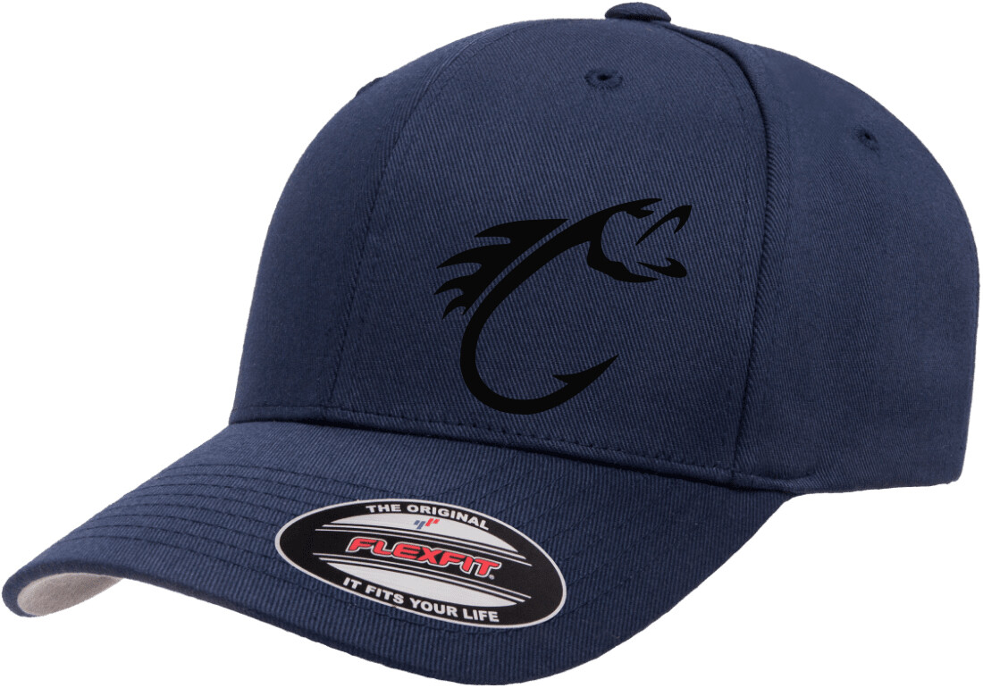 FISHING HOOK FISH FLEXFIT 6277 CURVED BILL HAT *FREE SHIPPING in BOX*