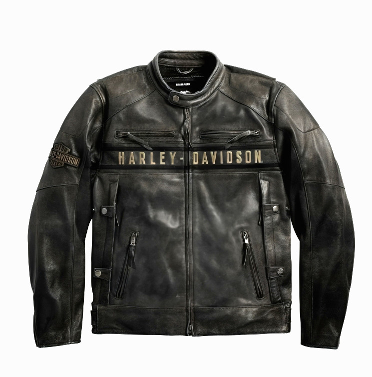 Men’s Harley Biker Rider Classic Distressed Motorcycle Genuine Leather Jacket