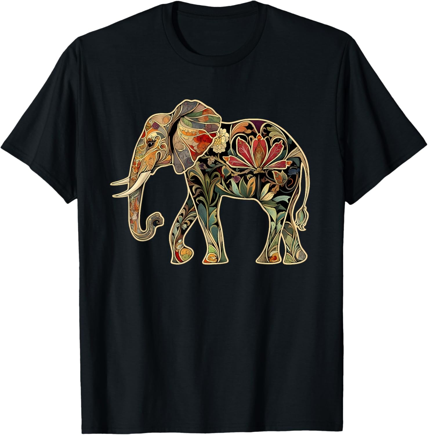 Elephant Floral Flower T-Shirt
