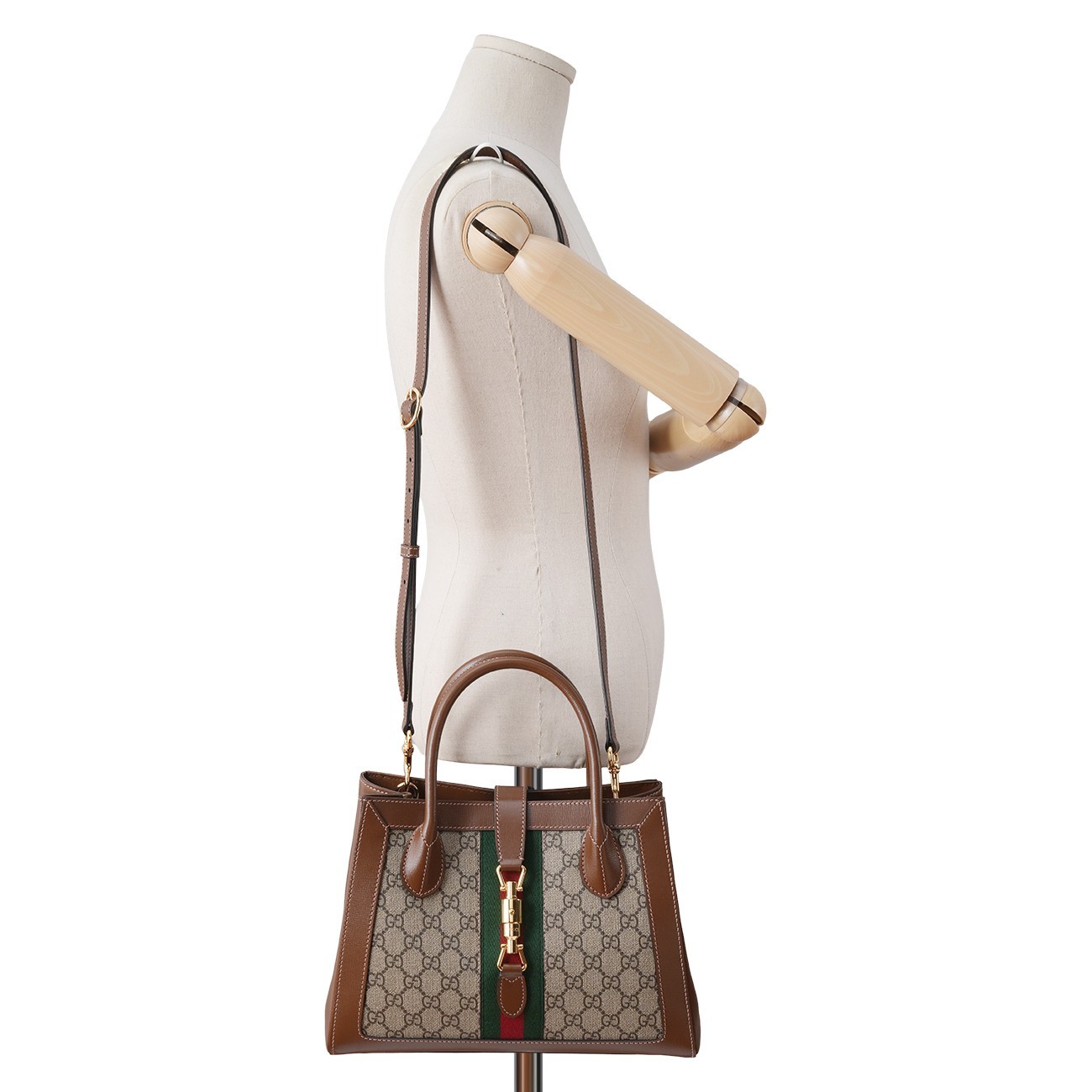 GUCCI Jackie 1961 Medium Web GG Supreme Canvas Tote Bag 649016 100% Authentic