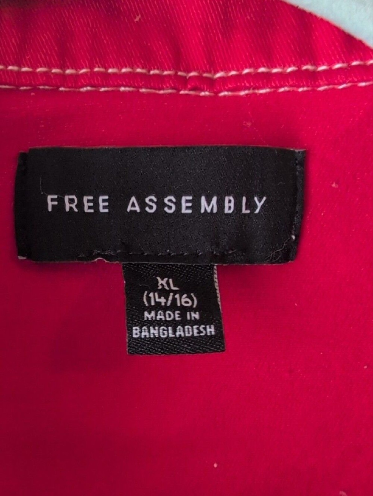 Free Assembly Red Crop Denim Jacket