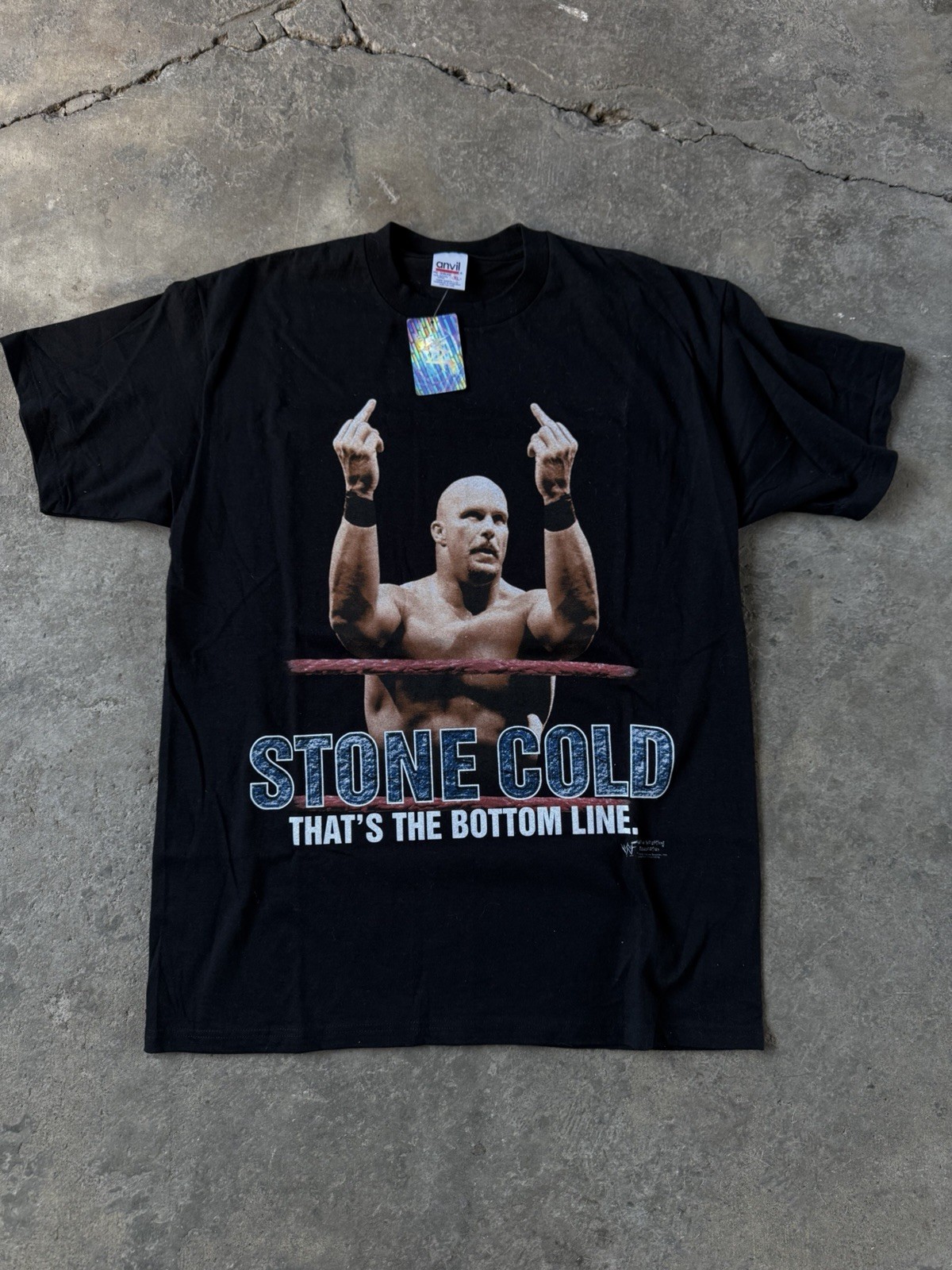 Vintage 90s 1998 Stone Cold Steve Austin Wrestling Tee Thats The Bottom Line XL