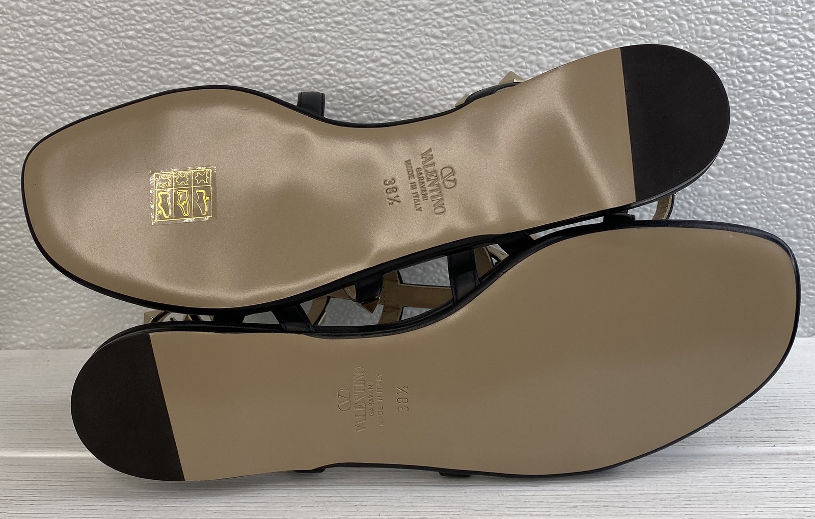 Valentino Garavani Rockstud Caged Sandal Women US8.5 EU38.5 Black Leather Straps