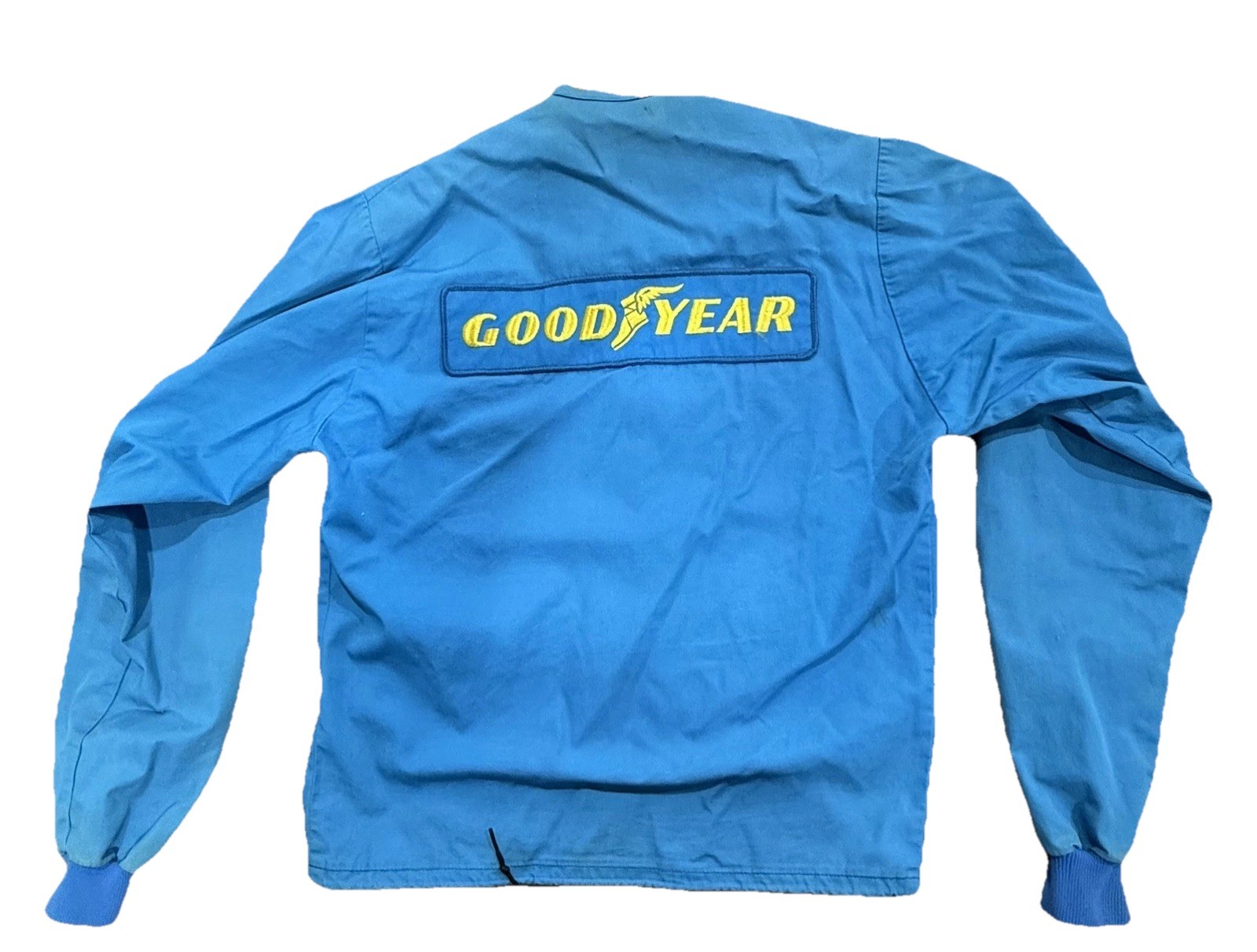 Vintage 70s Goodyear Indianapolis Motor Speedway Blue Jacket Mens Small Zip
