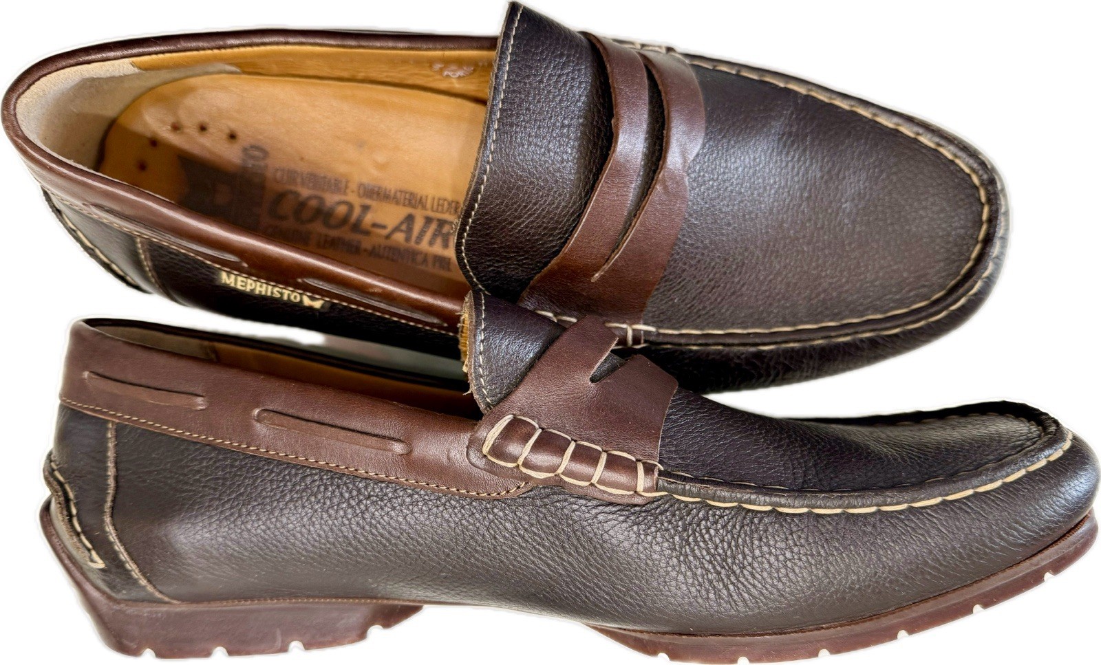 Mephisto Cap Vert Men’s Size 11.5 Brown Penny Loafer Slip On Cool Air Shoes