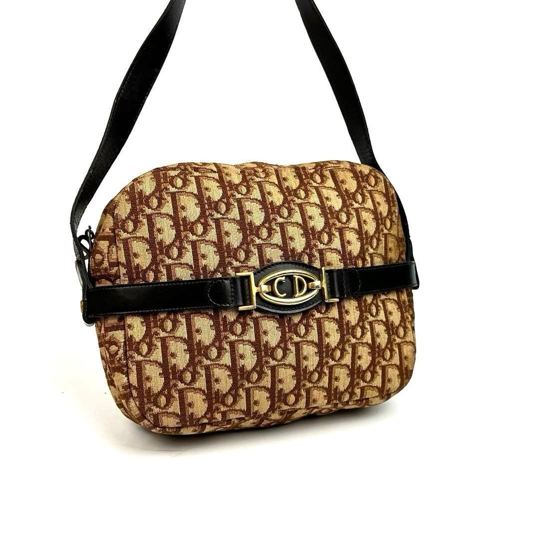 Christian Dior Bag Dior Shoulder Trotter Canvas Leather Brown rh0784874056