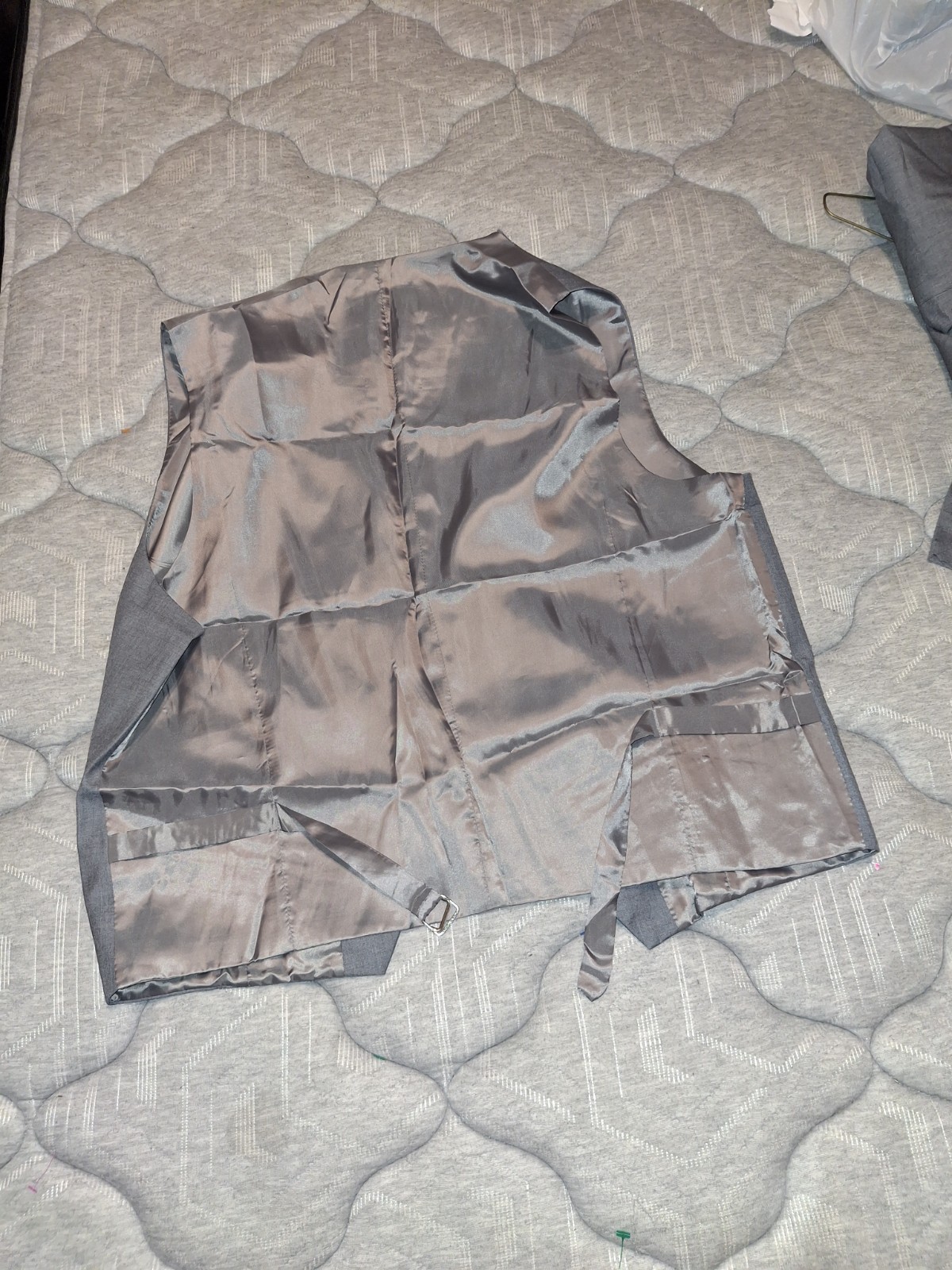 Ferrecci Men’s Gray Solid Polyester/Viscose 3-Piece Suit Super 150’s 42L