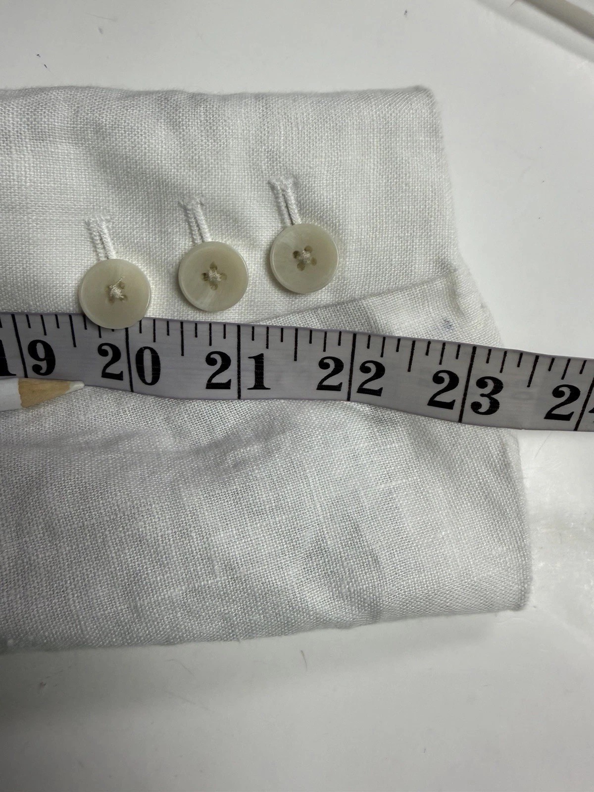 Banana Republic Blazer Size 8 Double Breasted White Linen Long Line Jacket BR