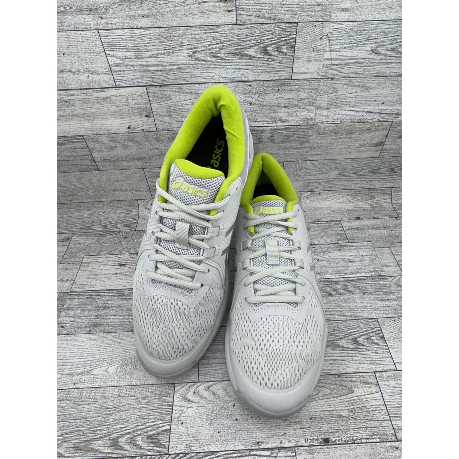 Asics Gel-Game 8 Mens Tennis Shoes Light Grey Lime Green 1111A085 Size 8.5