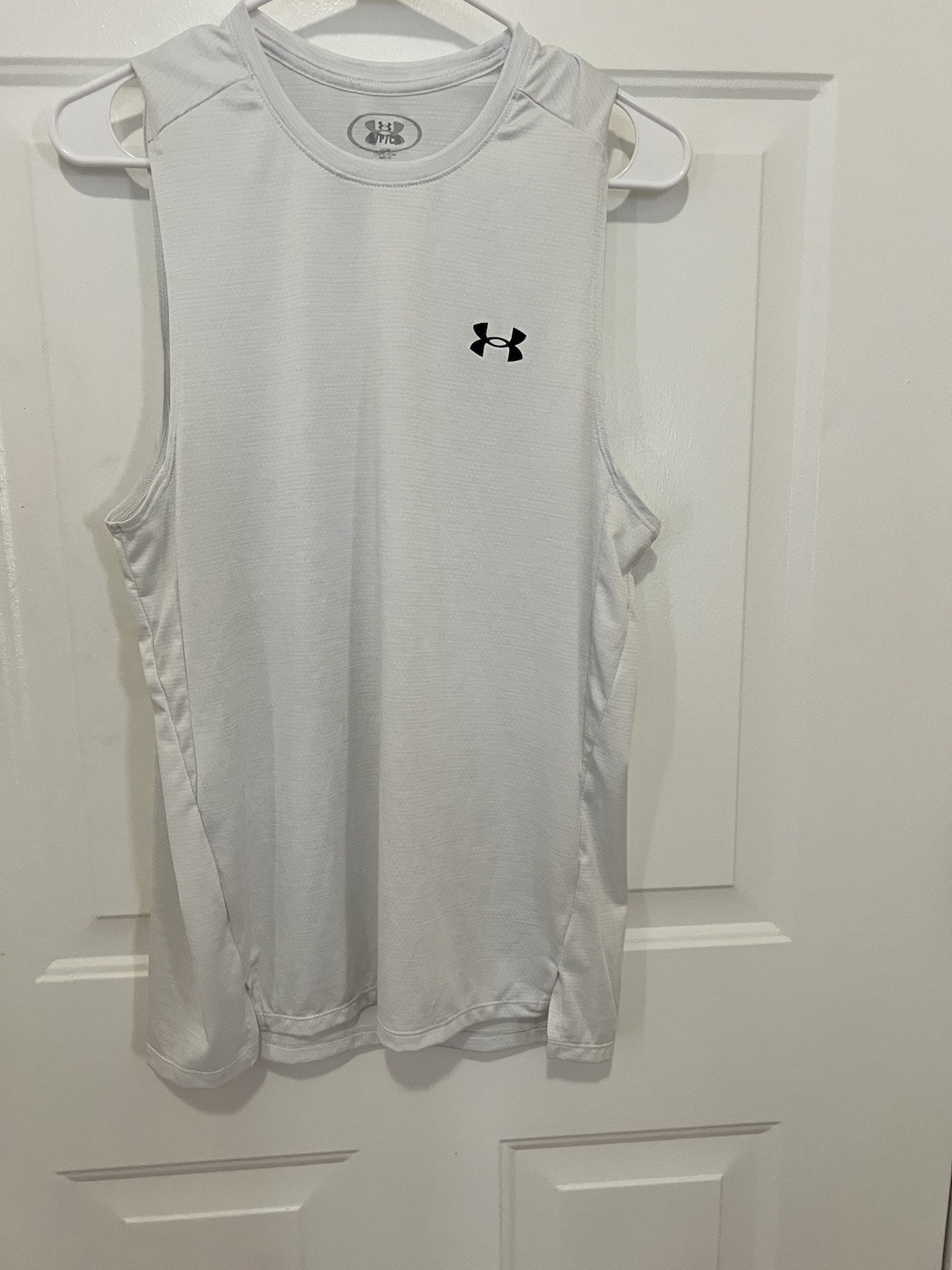 Under Armour HeatGear Men’s White Sleeveless Firm Compression Crew Neck Tank S