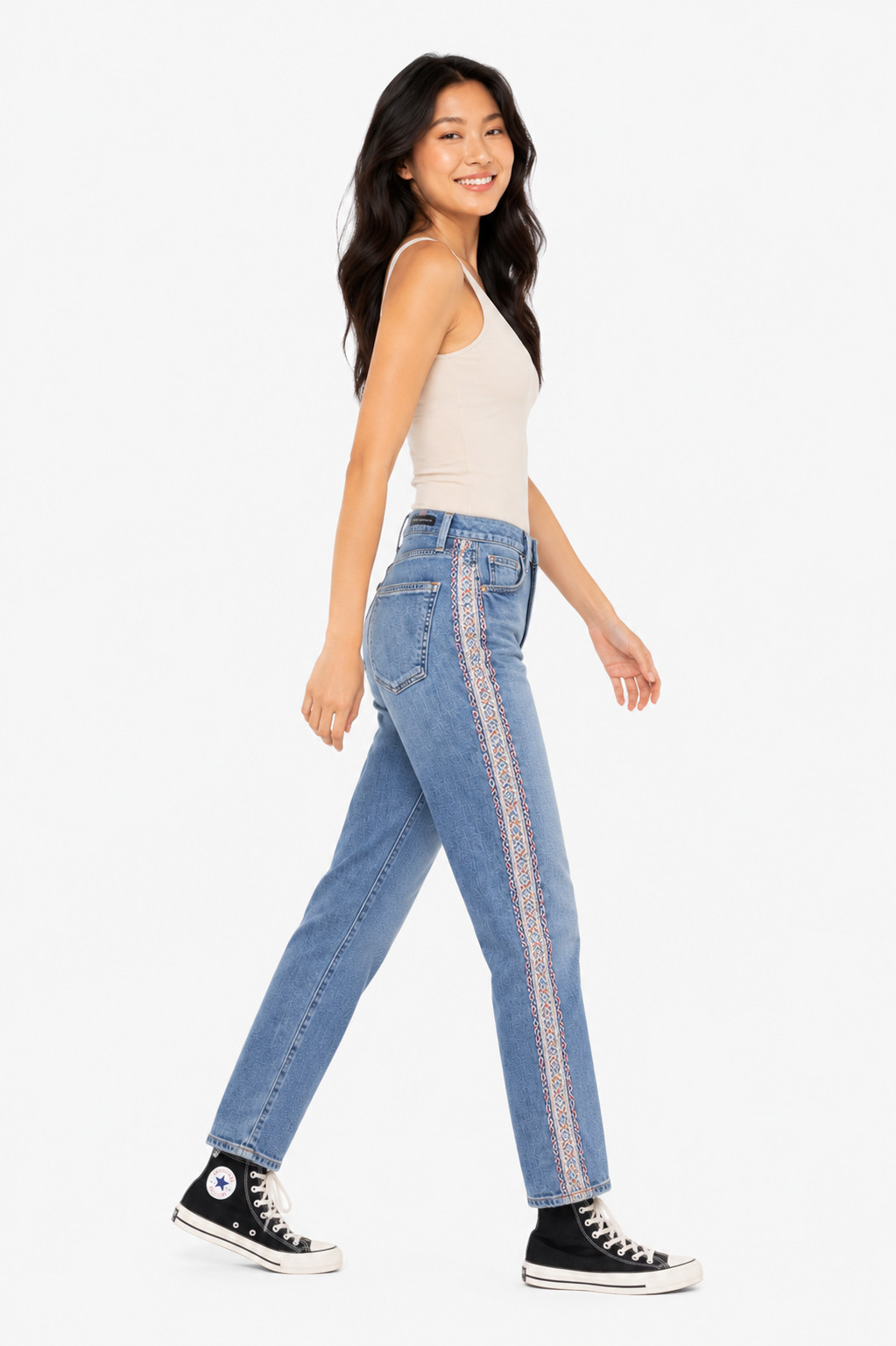 Citizens of Humanity Rocket Crop High Rise Skinny Jeans Embroidered Side Size 25