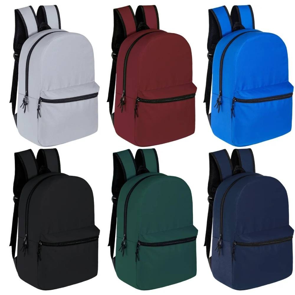 24 Pack Kids Backpacks Bulk 15″ School Bookbags Wholesale Bags 6 Assorted Colors