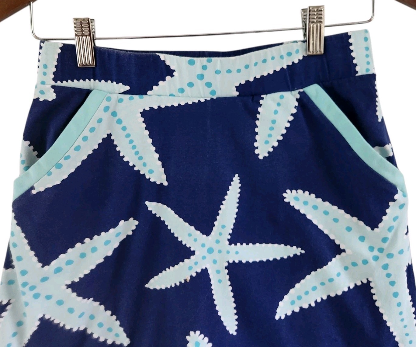 Ana Clare Blue Sassy Skort Sea Star Scallop Beach Womens Size XS