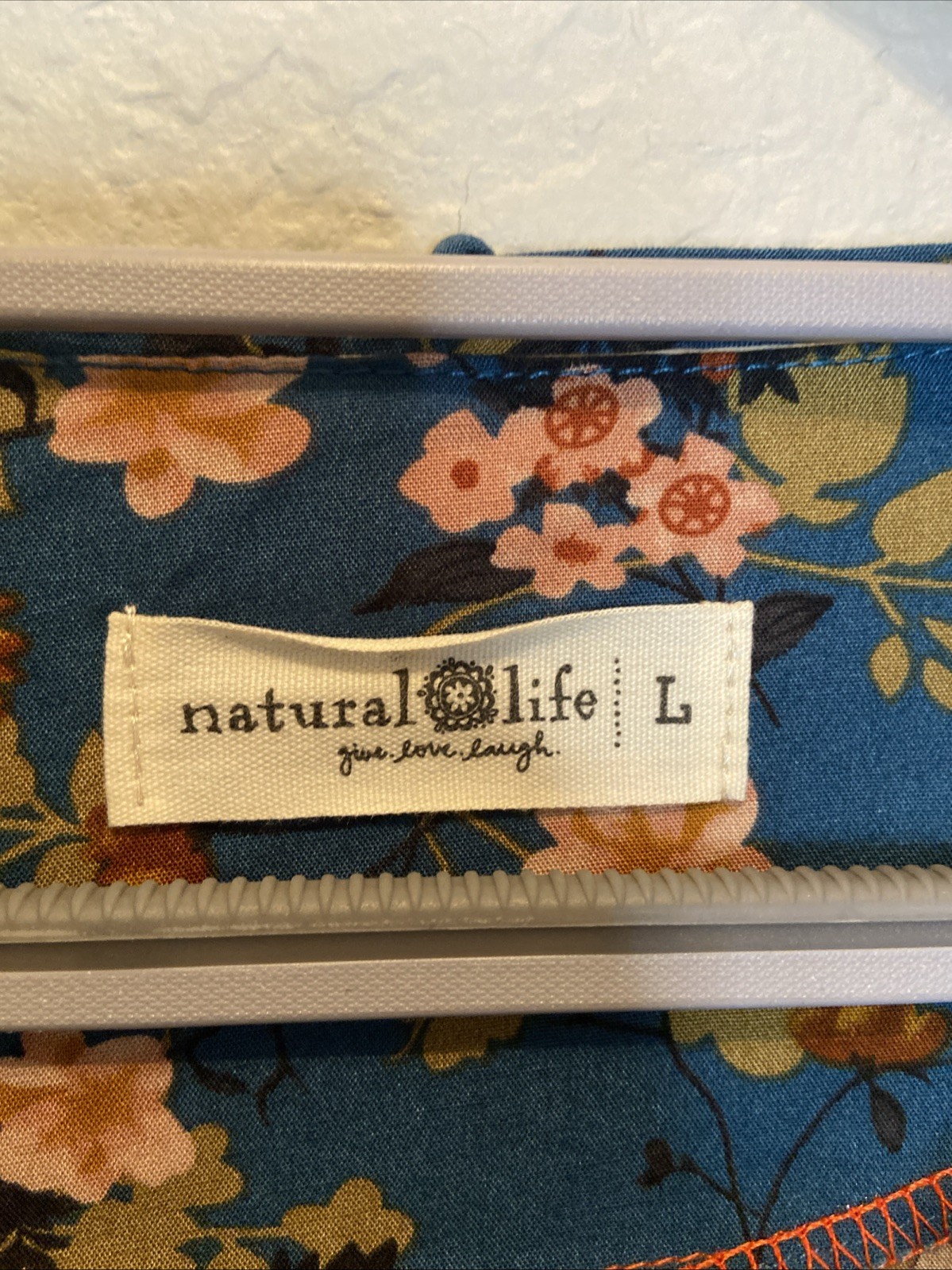 Natural Life Top Boho Blouse Floral cottagecore peasant L