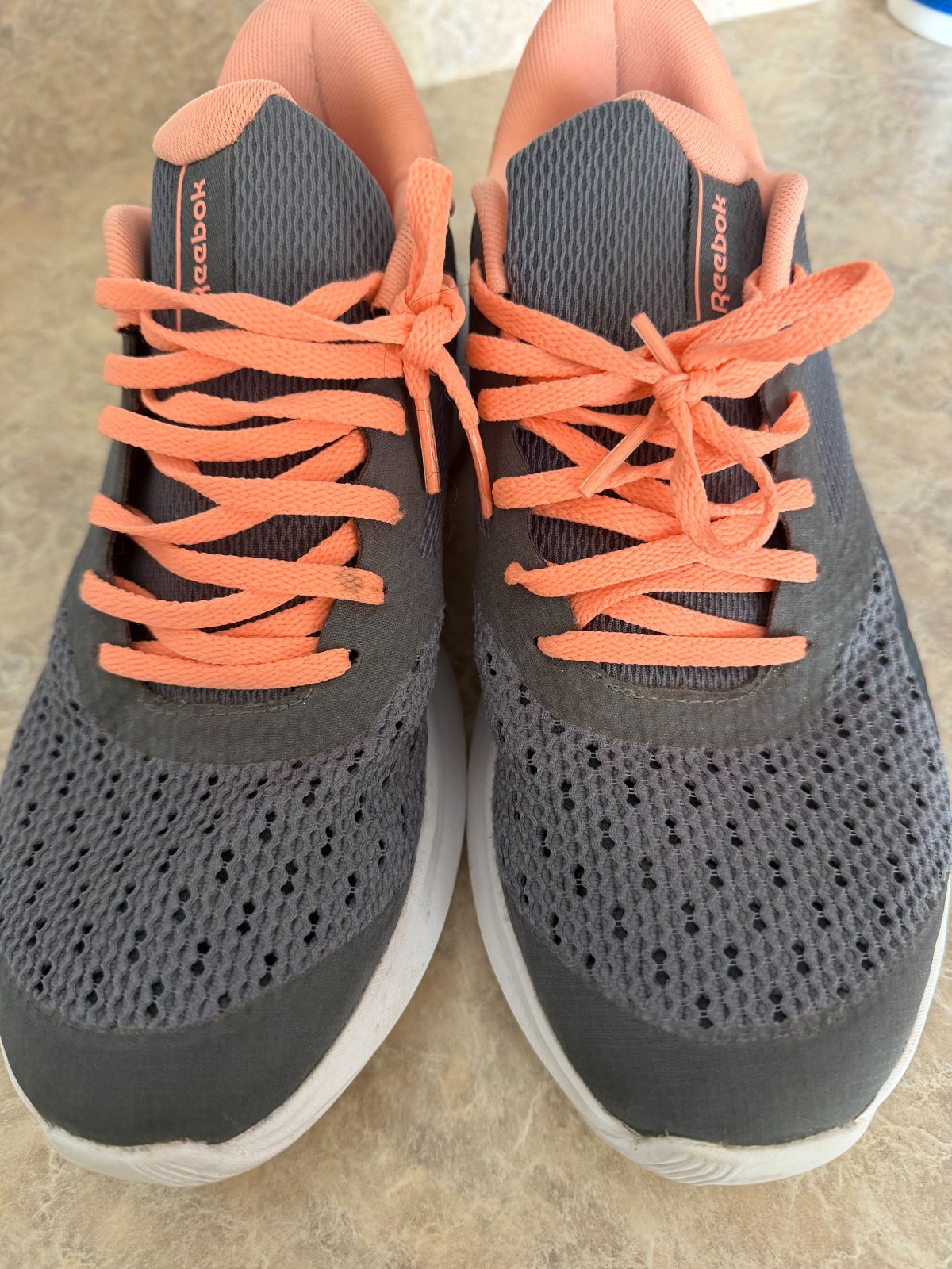 Reebok Women’s MemoryTech Athletic Sneakers Black/Coral Running Walking Shoes