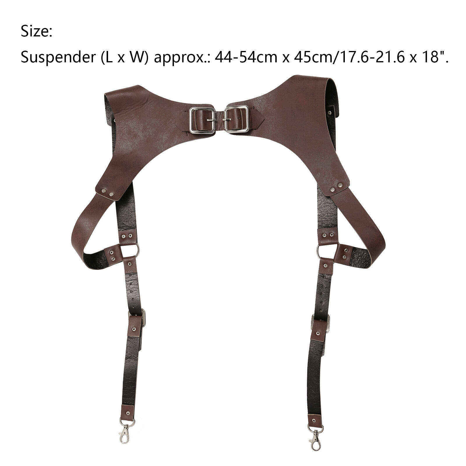 Vintage Leather Suspenders Braces Shoulder Strap Belt Harness For Men O6M3