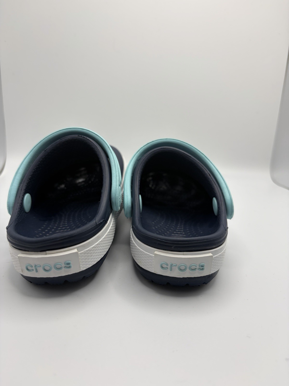 Crocs Crocband Unisex Kids Clog Slip On US 4 Navy/Light Blue/White