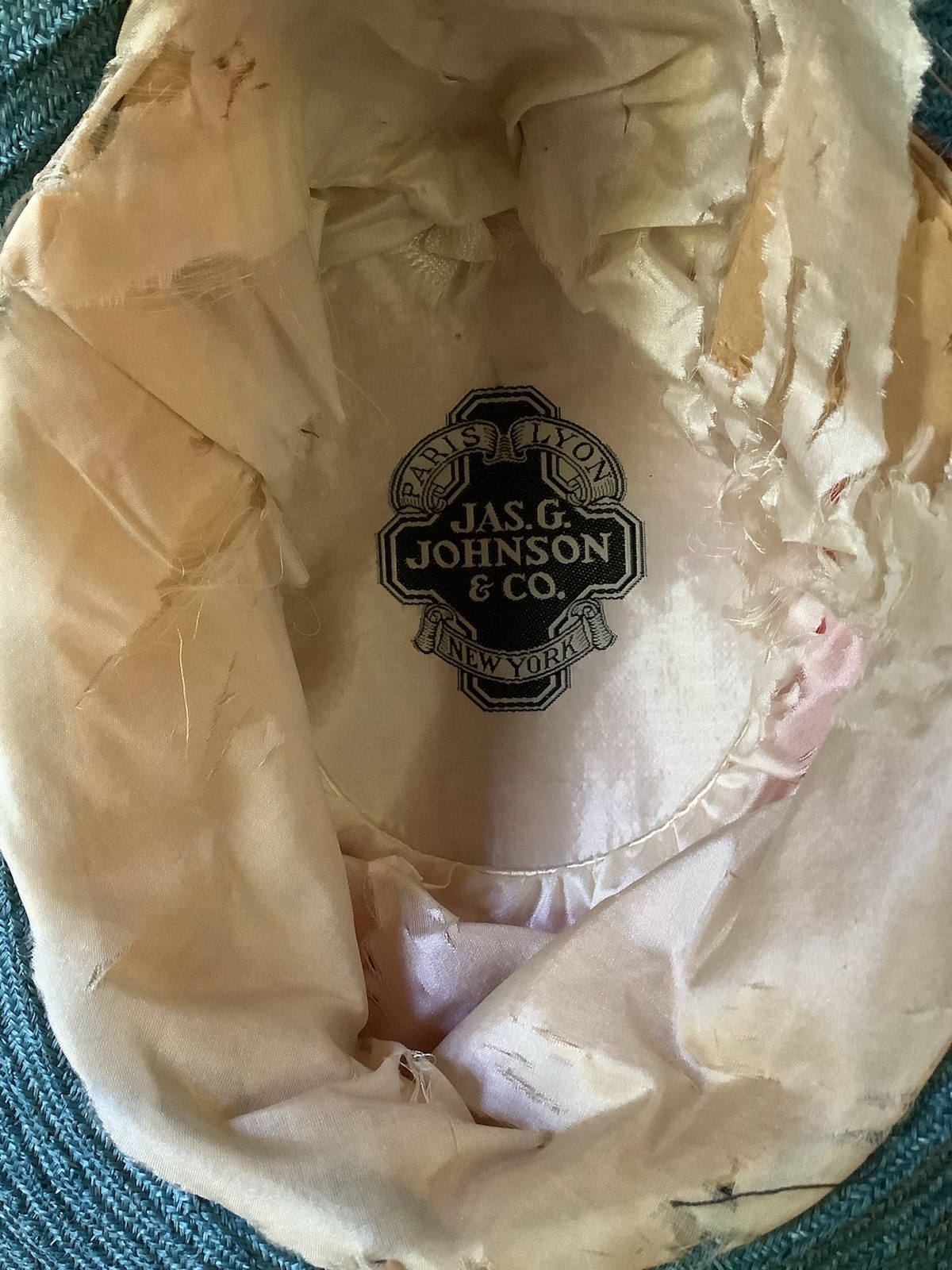 Vintage Antique 1900’s Fabulous JAS G JOHNSON CO Wide Brim HAT One Of A Kind