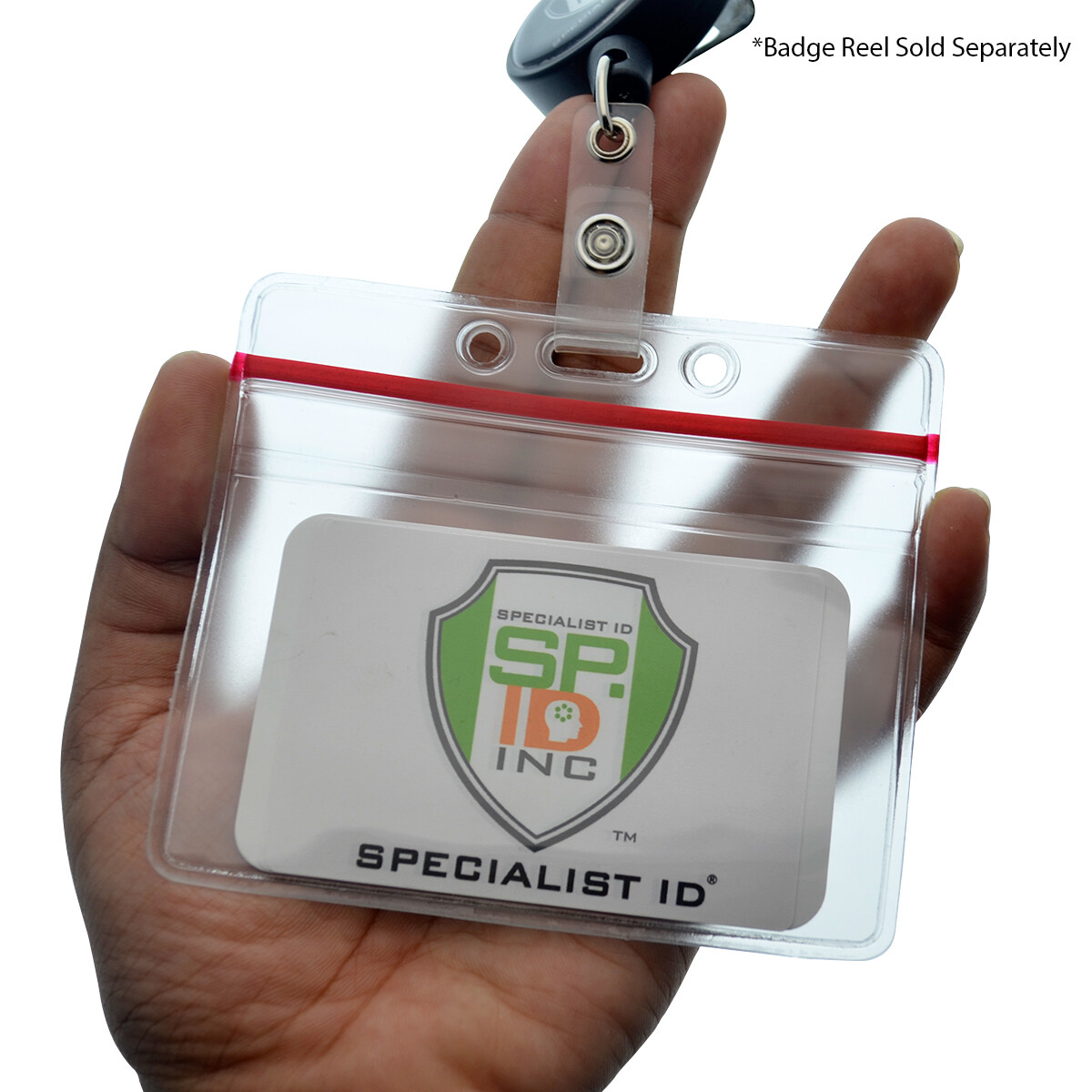 5 Pack – Horizontal Heavy Duty Zip Seal lock Top Badge Holders by Specialist ID
