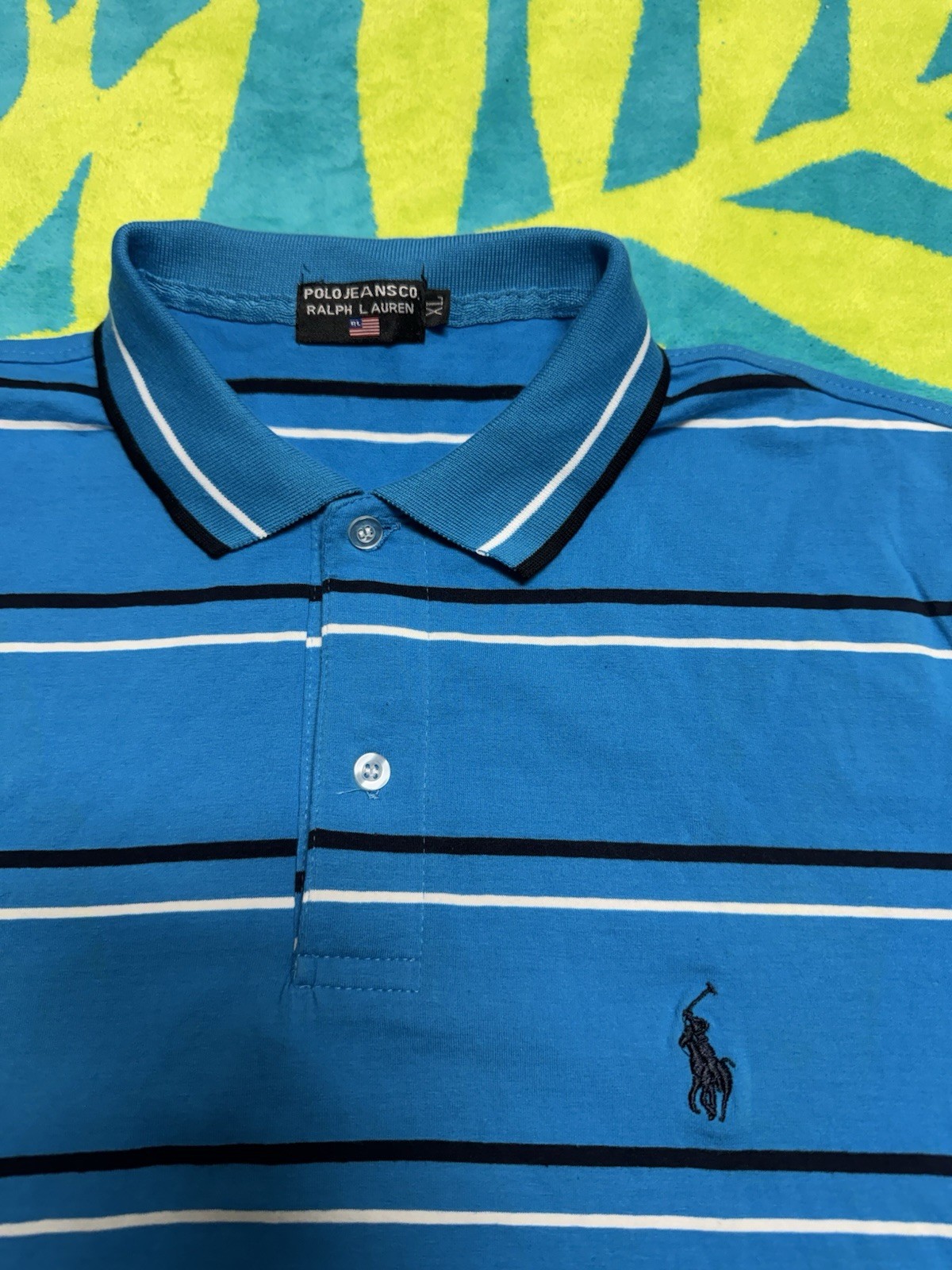 90s Vintage Polo Jeans Co. Ralph Lauren Men’s Striped Polo Size XL