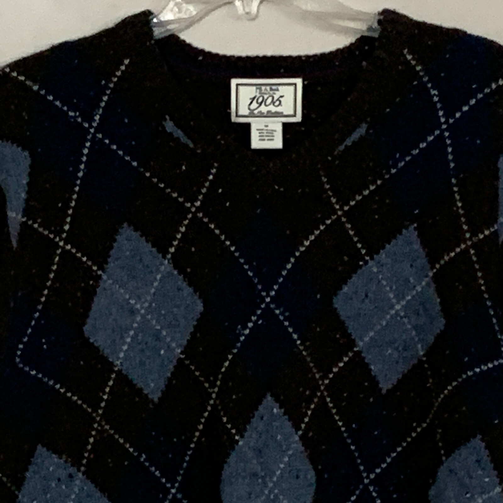 Argyle Pullover Sweater Size XL Mens Jos A Bank Wool Blend Classic Academia W1