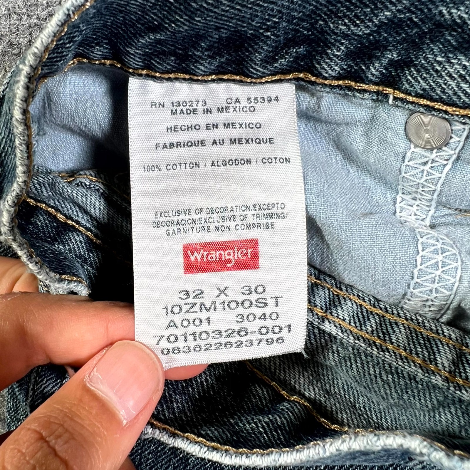 Wrangler Authentics Jeans Mens 32×30 Blue Denim Cotton Regular Fit Straight Leg