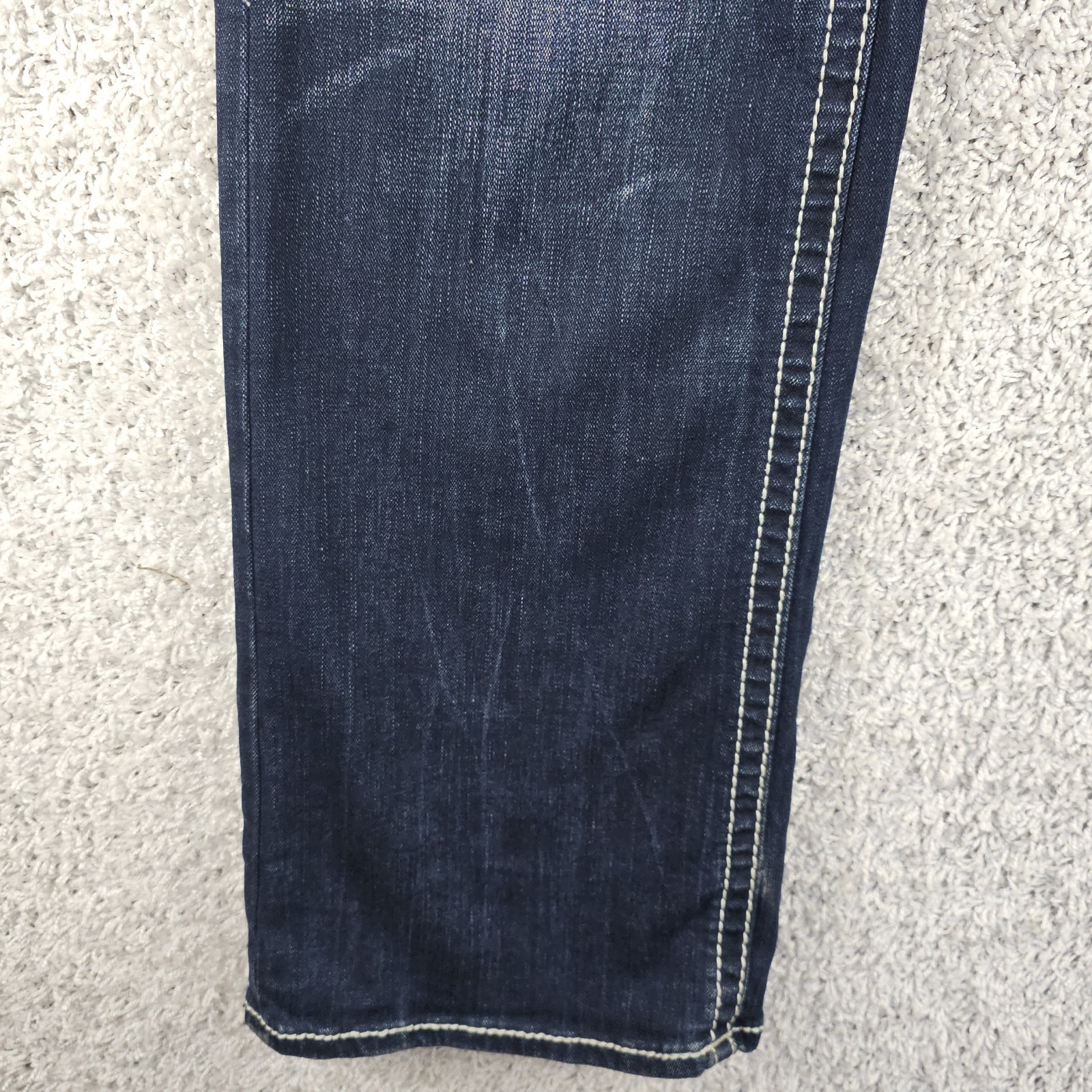 Buckle Salvage Jeans Mayhem Bootcut Fit Dark Wash Denim Mens 34×33.5 Whiskering