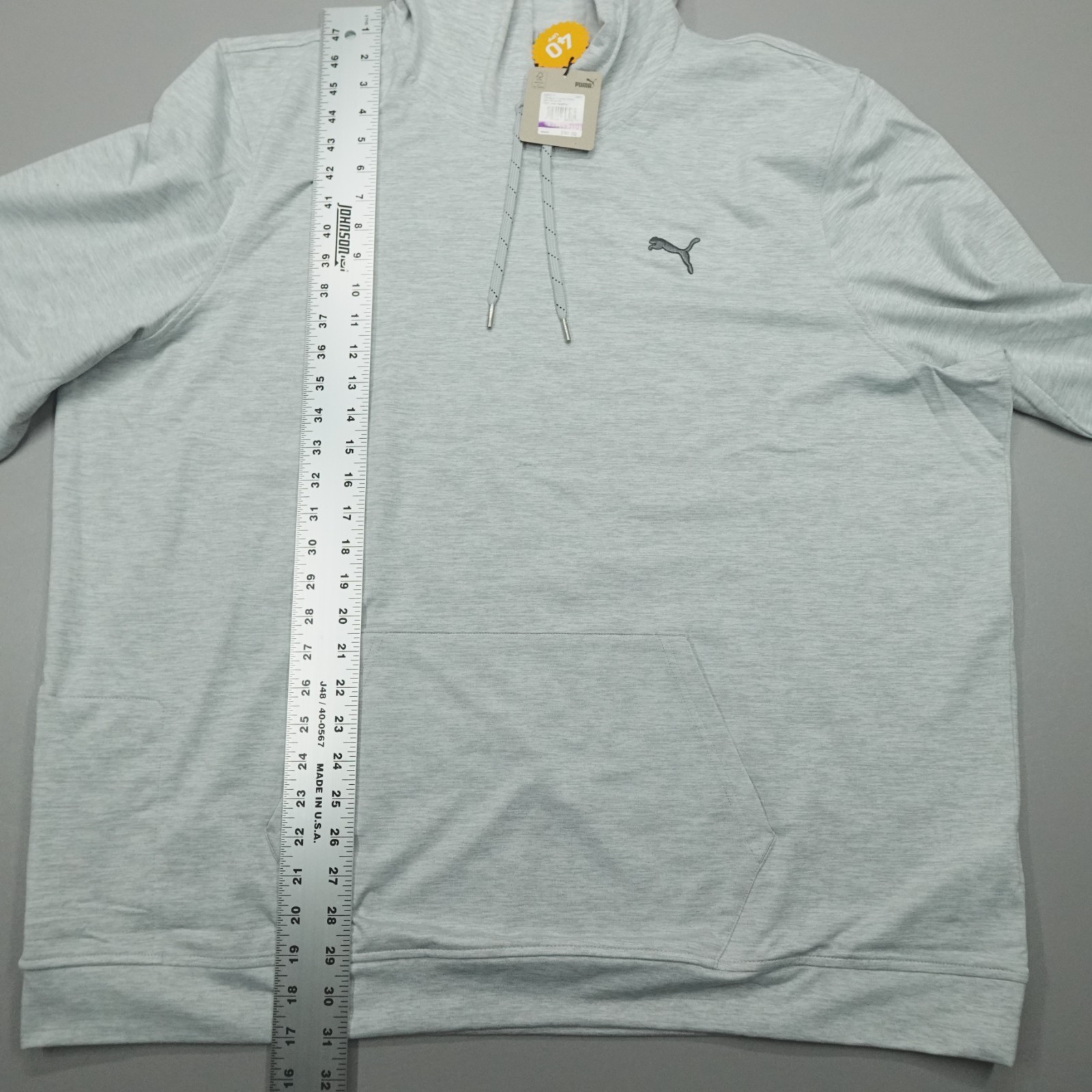 Puma Cloudspun Progress Hoodie Men’s Performance Sweatshirt Grey Heather NWT
